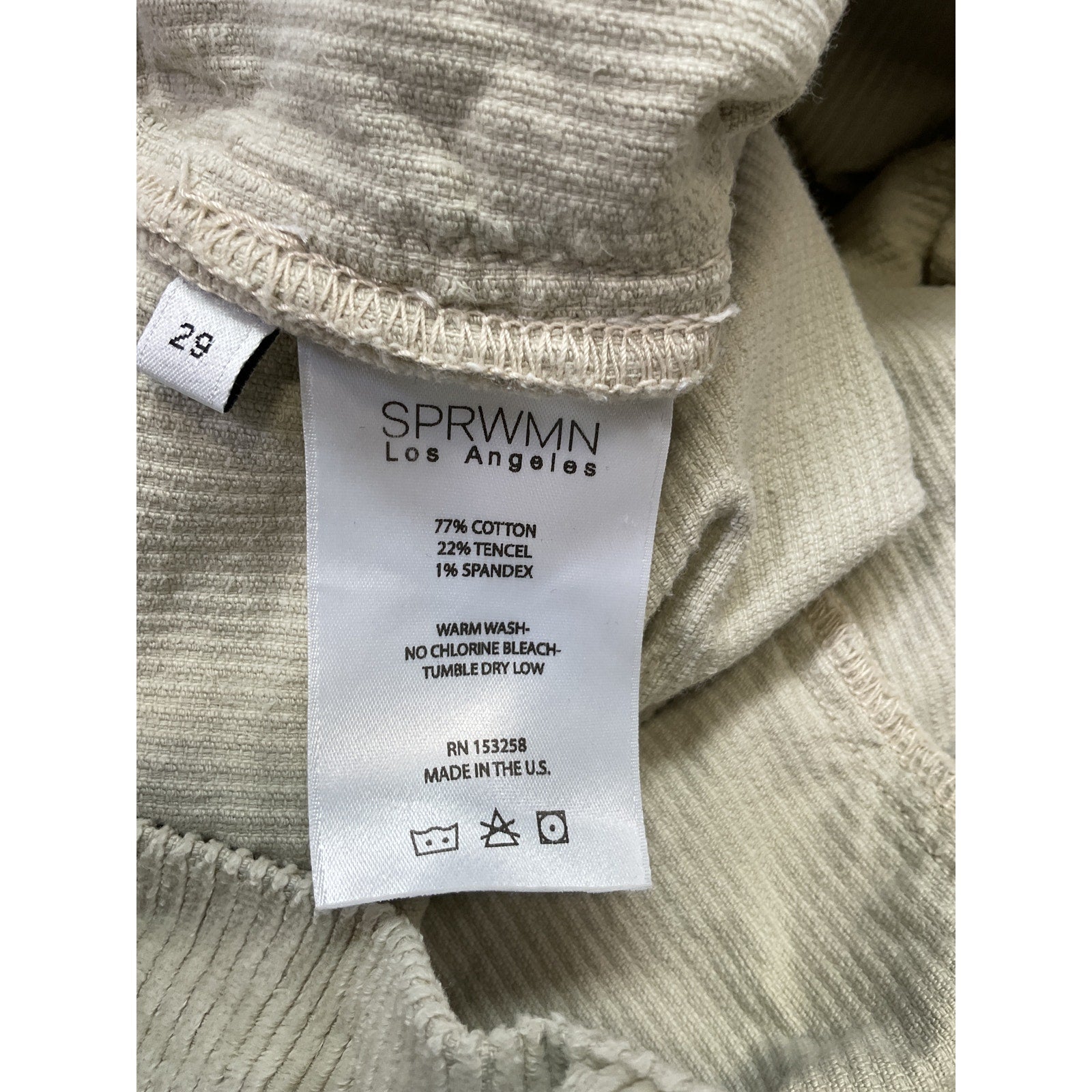 Sprwmn Straight Leg White Cotton Trouser Size 29