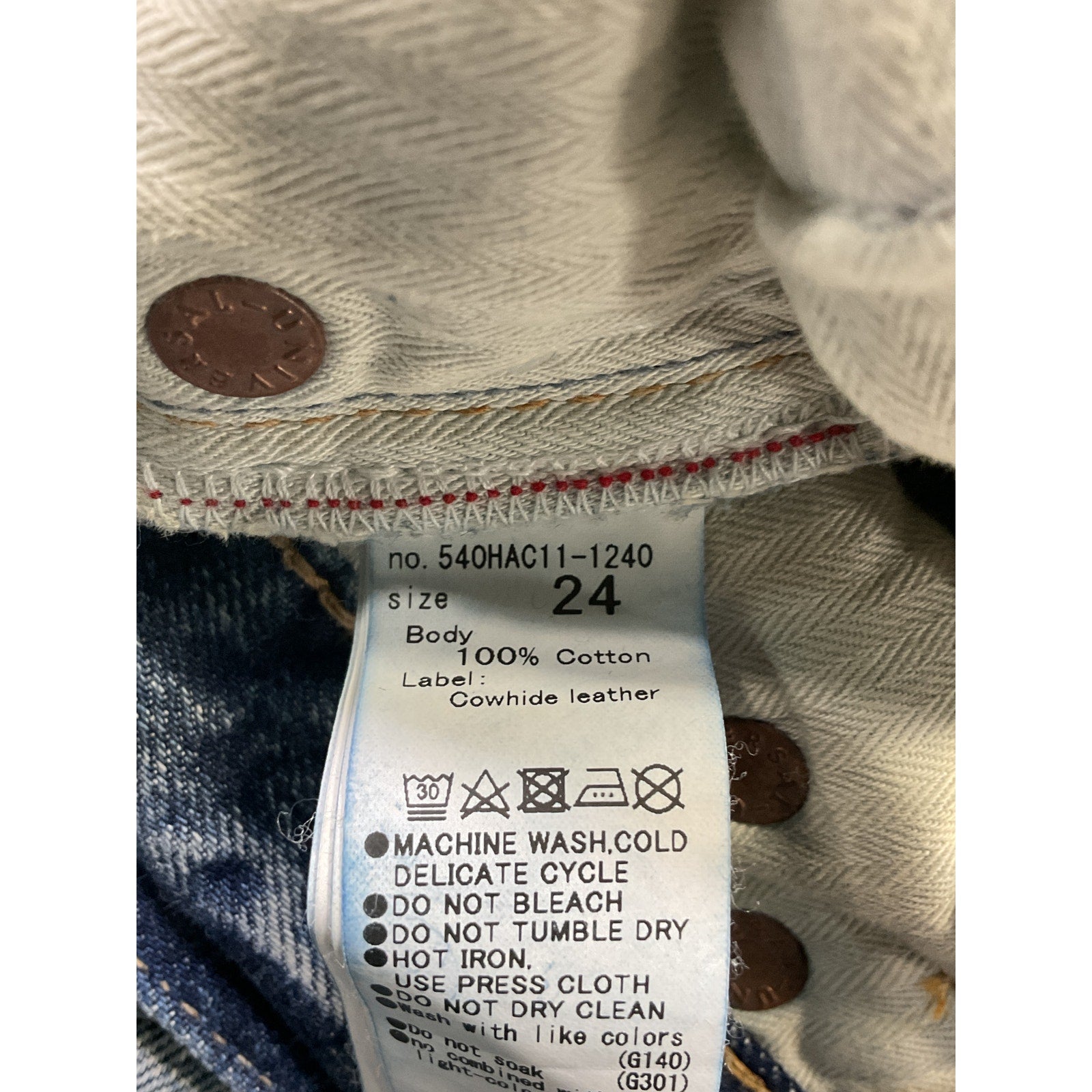 Moussy 'Trigg' Blue Straight Denim Jeans Size 24 - NWT