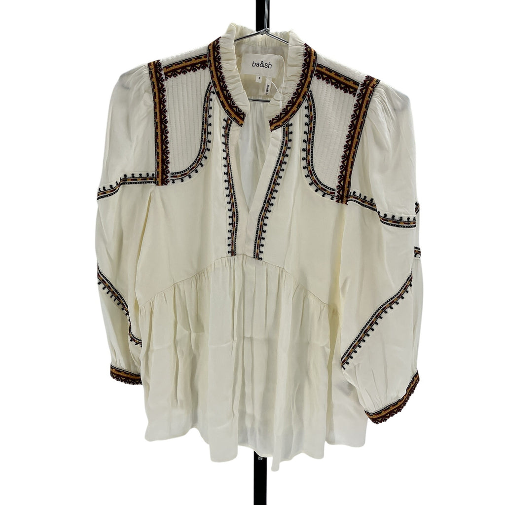 Ba&Sh 'Talsie' White Viscose Blouse Size S