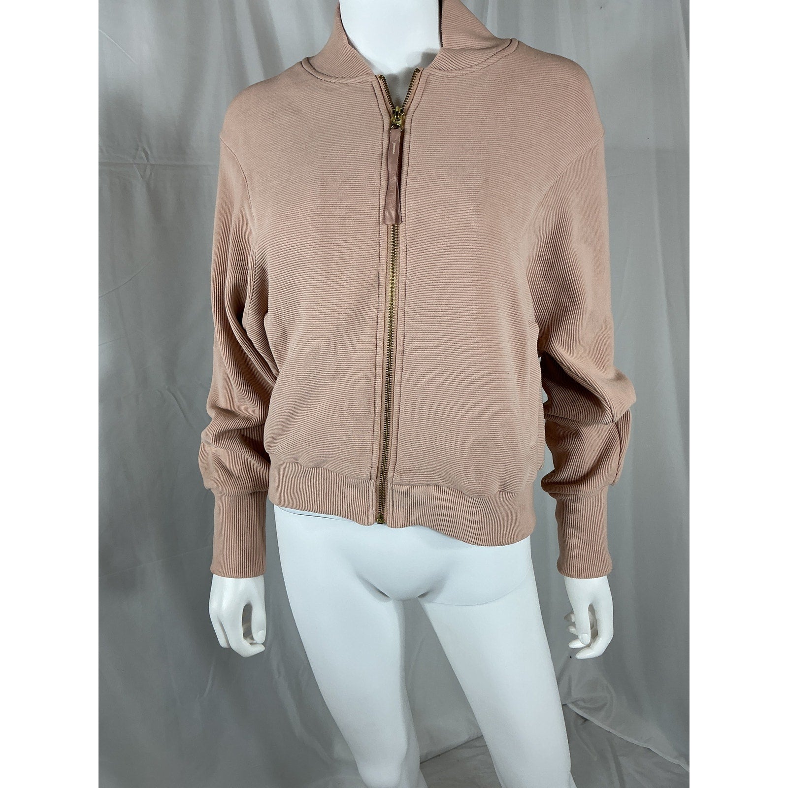 Varley 'Alia' Pink Cotton Zip Sweatshirt Size XS