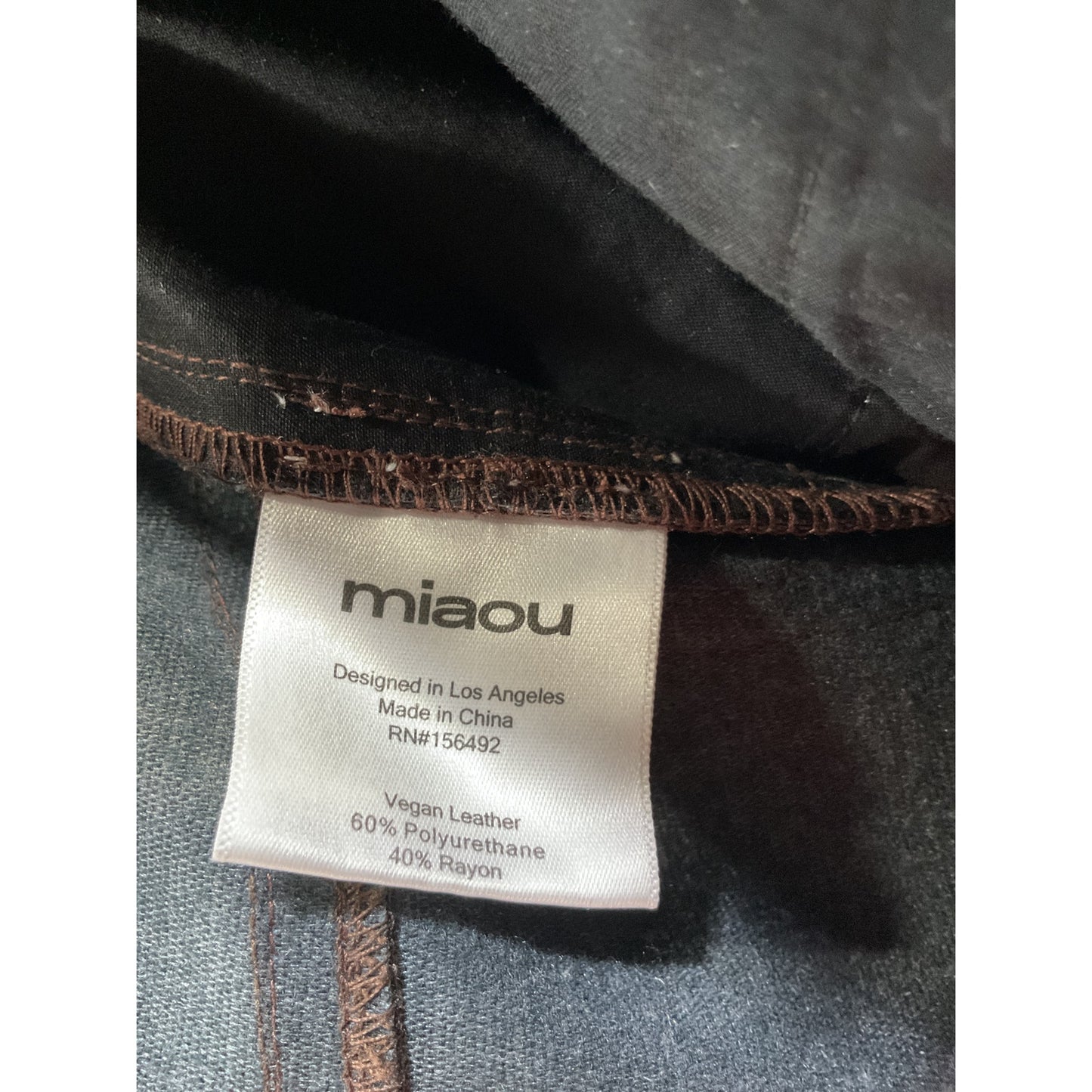 Miaou 'Junior' Brown Vegan Leather Pant Size M
