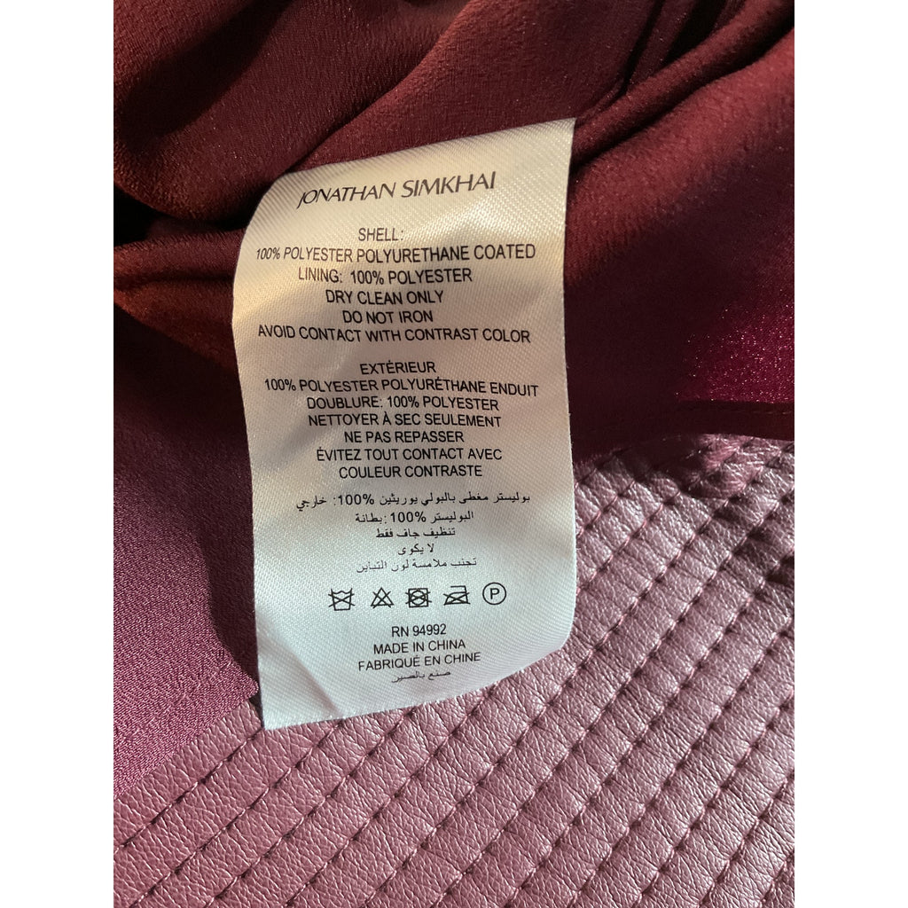 Simkhai 'Bia' Red Wrap-Effect Vegan Leather Midi Skirt Size 2