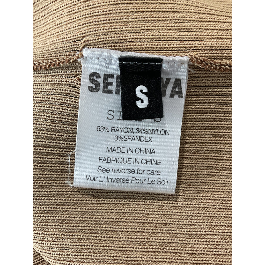 Ser.O.Ya 'Boa' Beige Rayon Rib Knit Dress Size S
