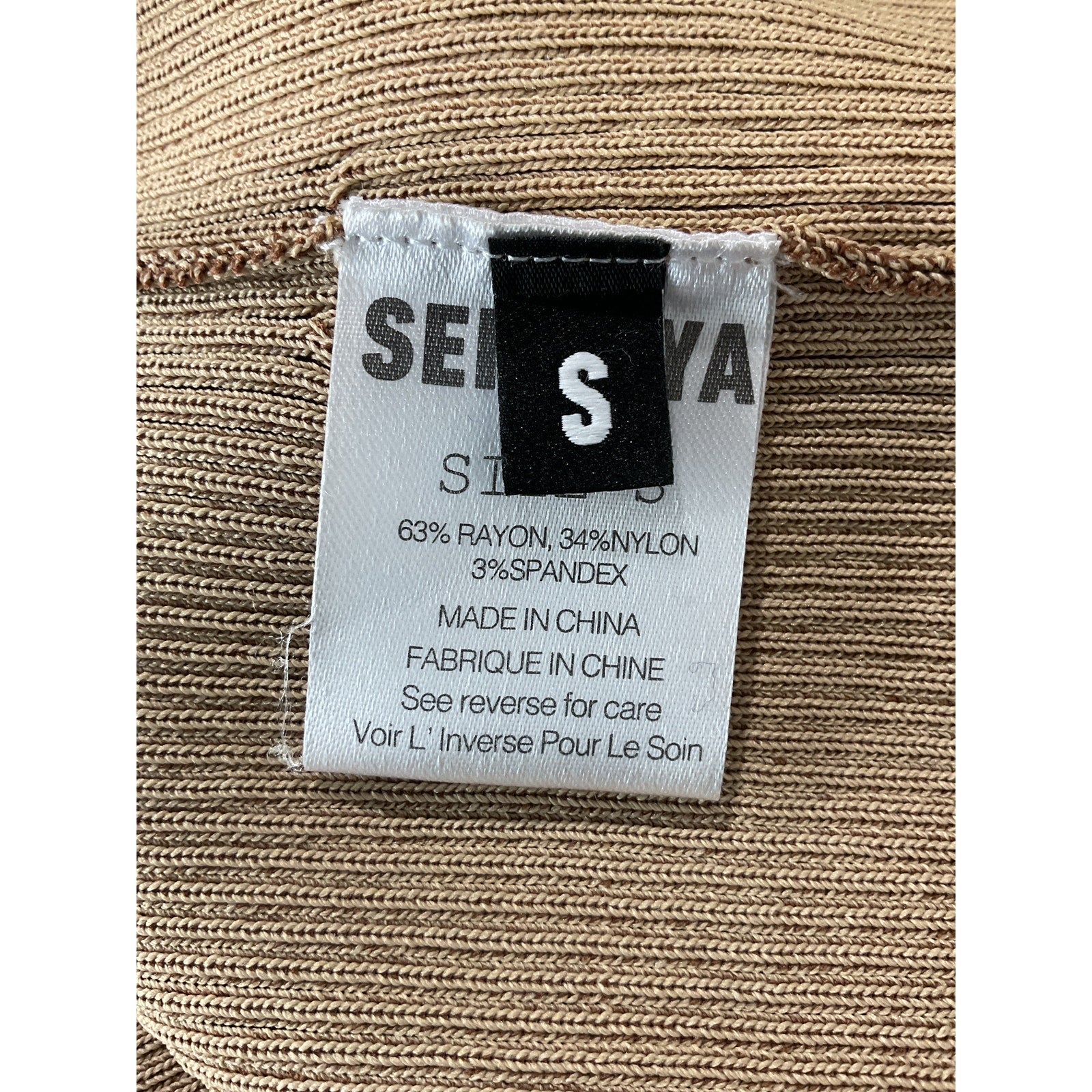 Ser.O.Ya 'Boa' Beige Rayon Rib Knit Dress Size S