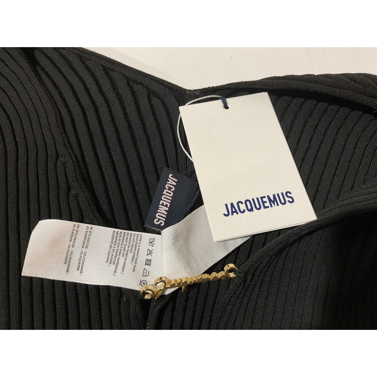 Jacquemus 'La Maille' Black Viscose Pralu Size 34 - NWT