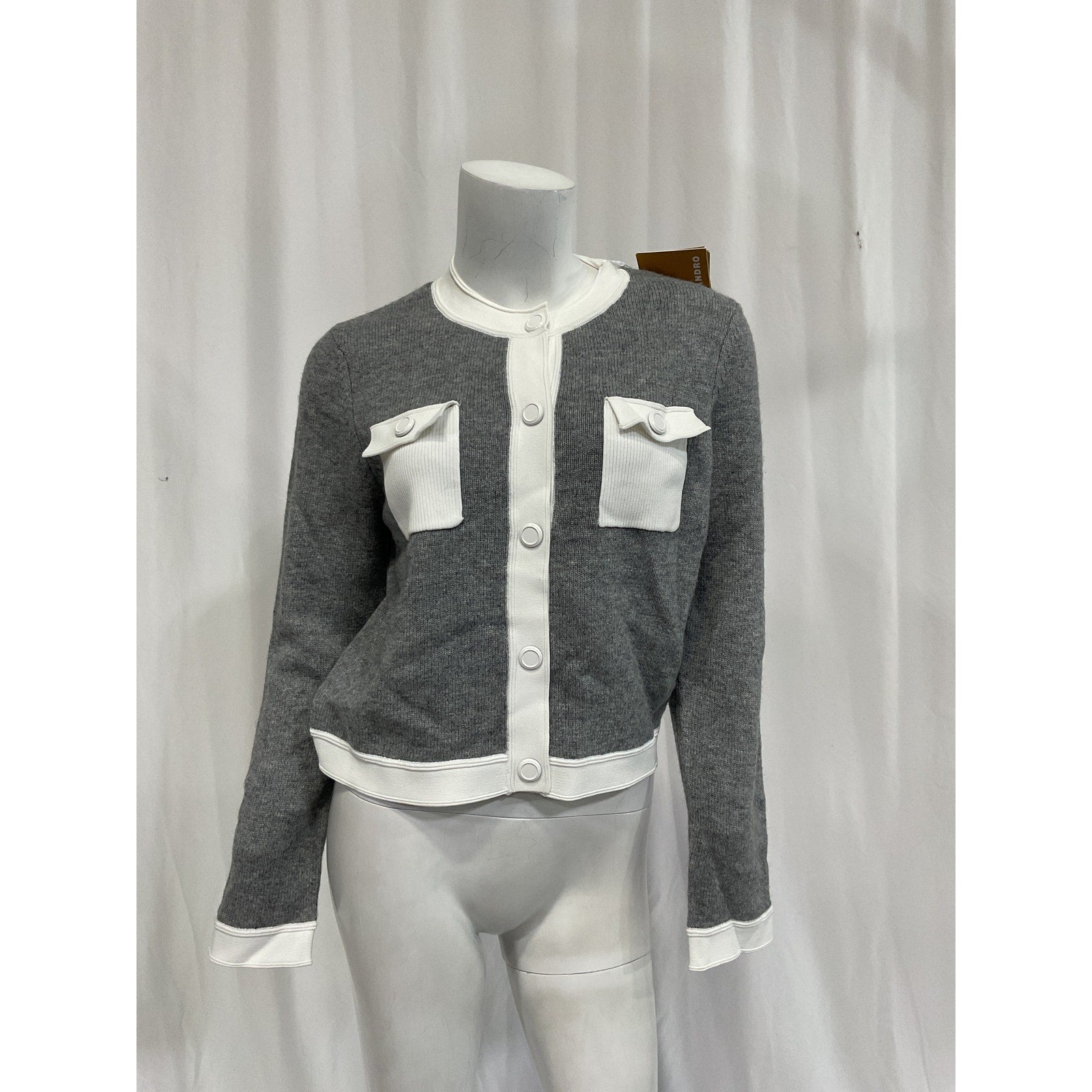 Sandro 'Two-Tone' Grey Cardigan Size 3 - NWT
