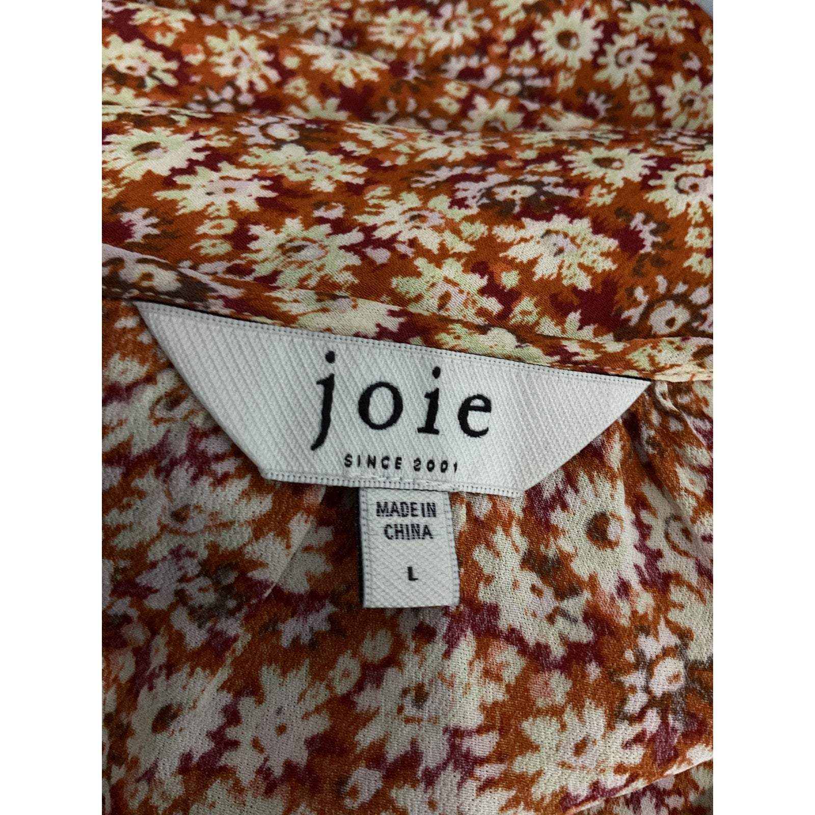 Joie 'Jenny' Brown Long Sleeve Shirt Size L