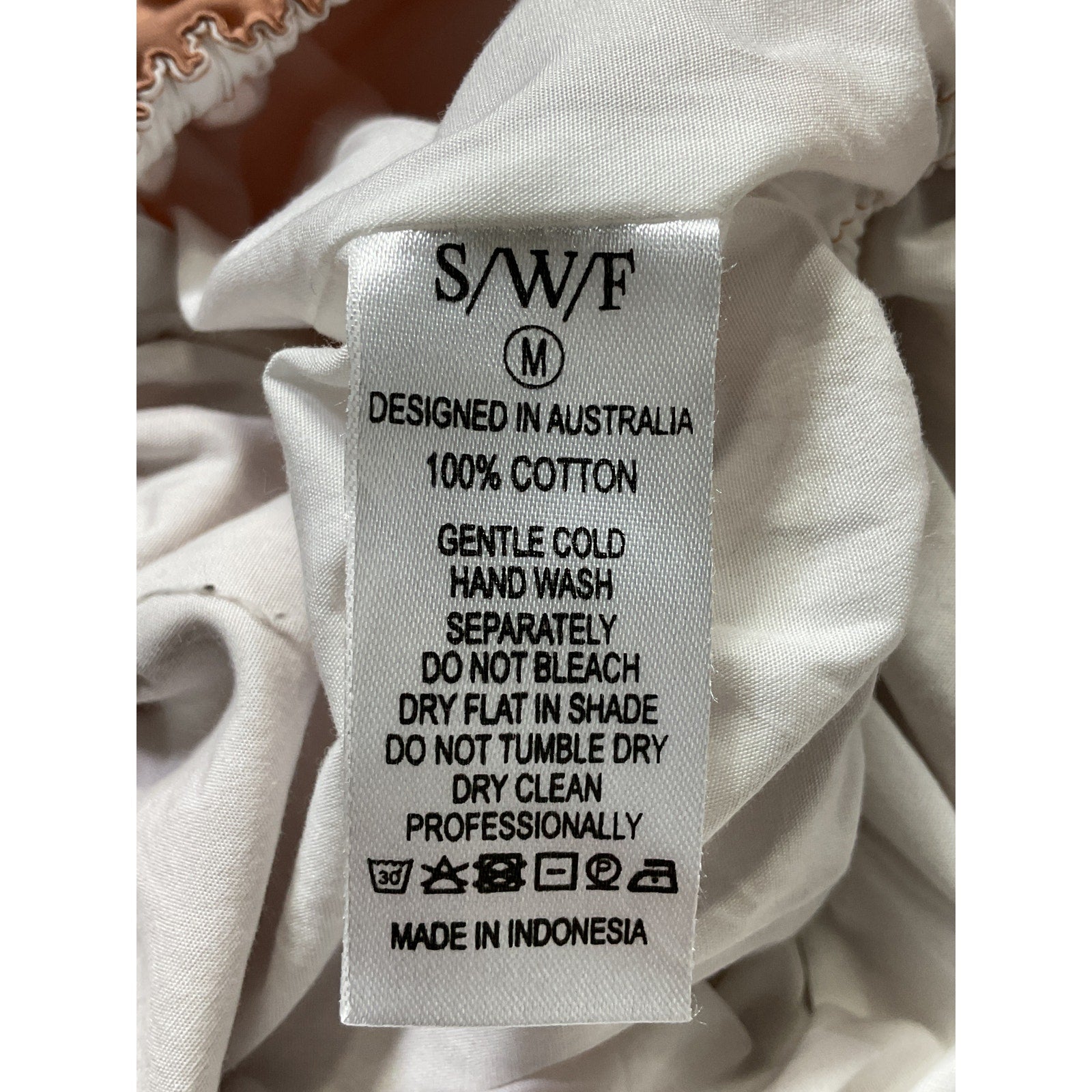 Swf 'Bandeau' Brown Cotton Poplin Crop Top Size M