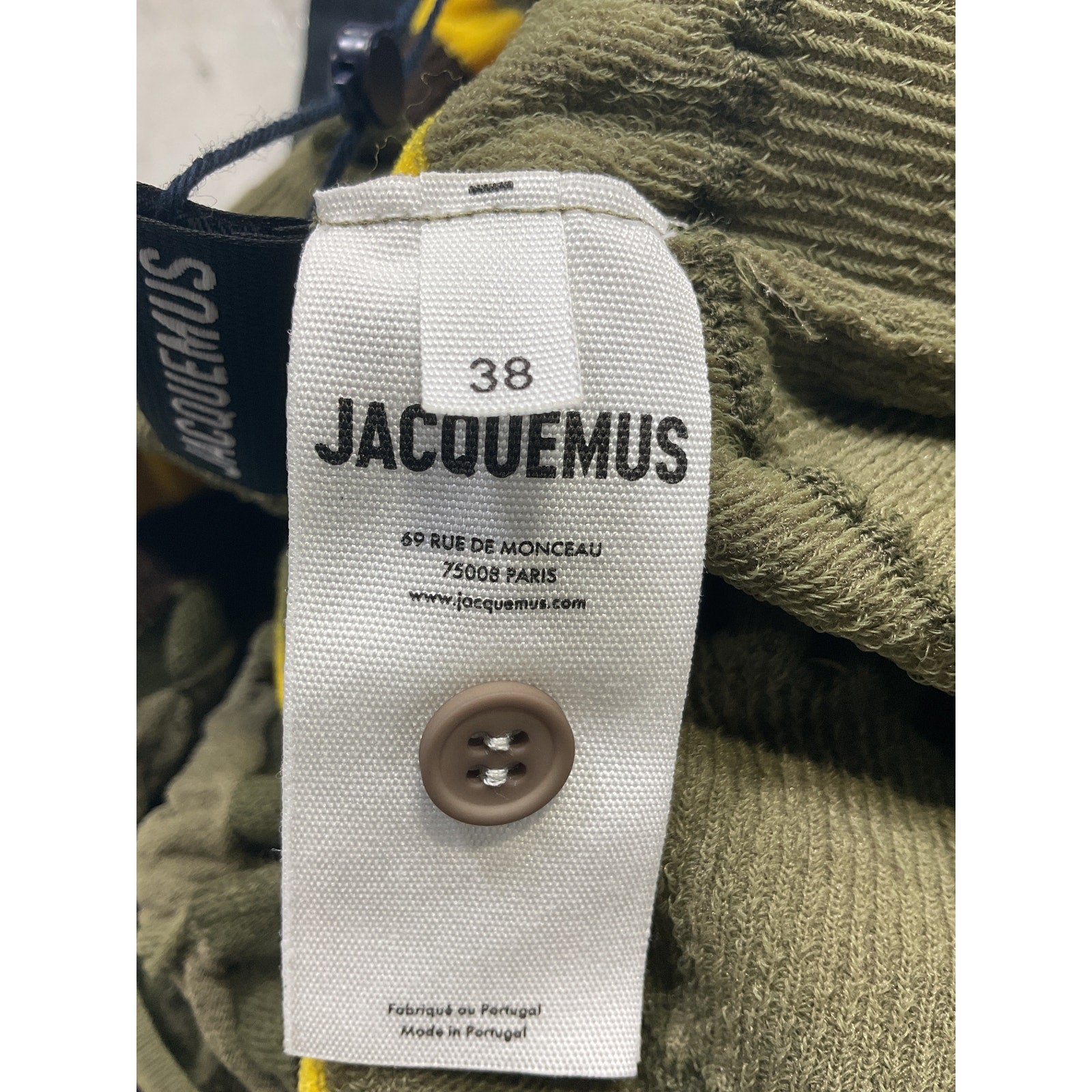 Jacquemus 'Concha' Green Cutout Striped Seersucker Midi Skirt Size M - NWT
