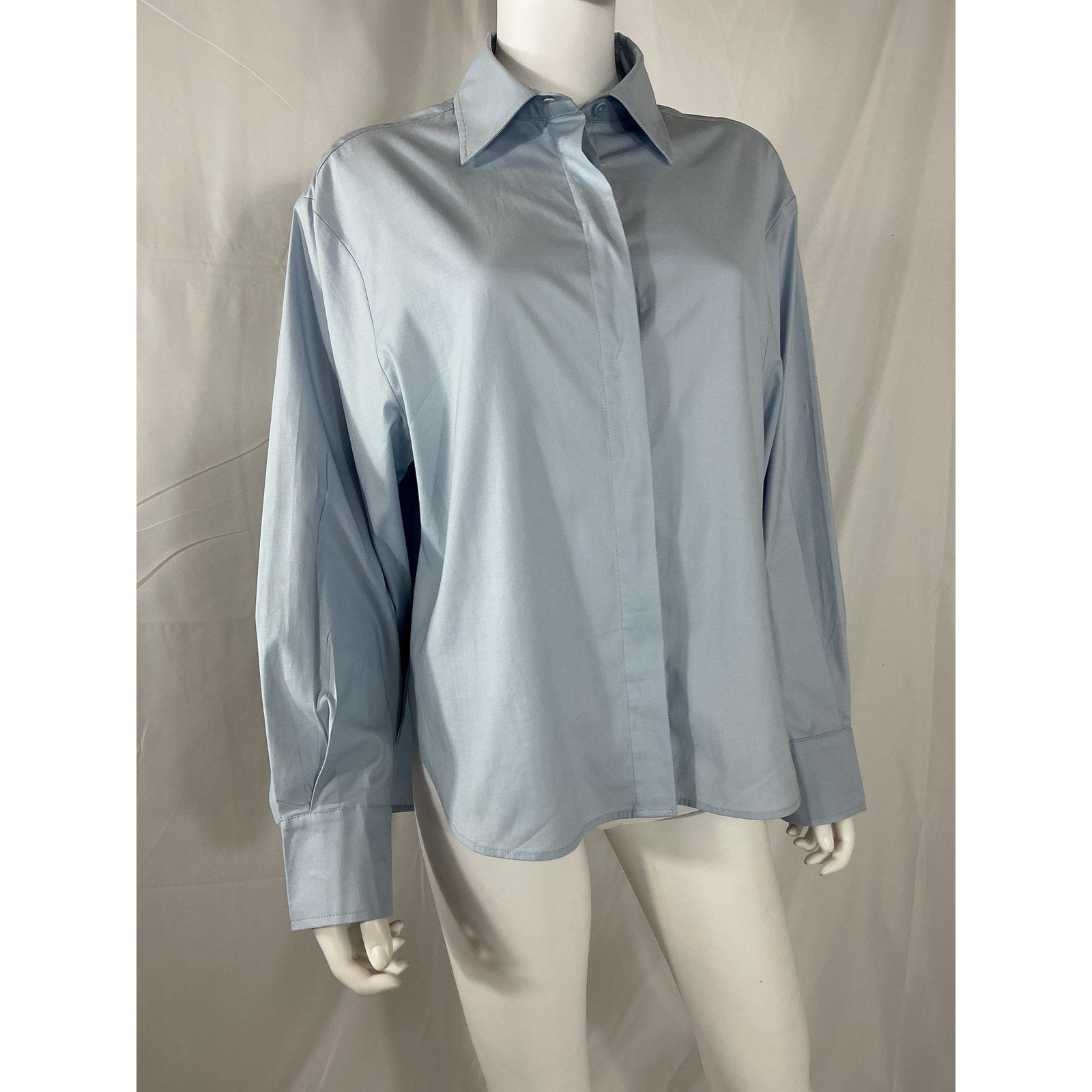 Reformation 'Andy' Blue Cotton Oversized Shirt Size S