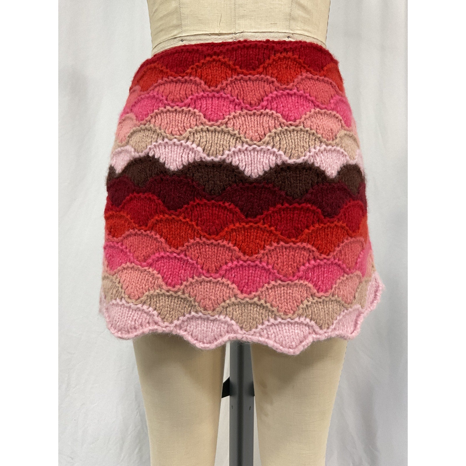Alanui Under The Northern Pink Alpaca Sky Skirt Size M