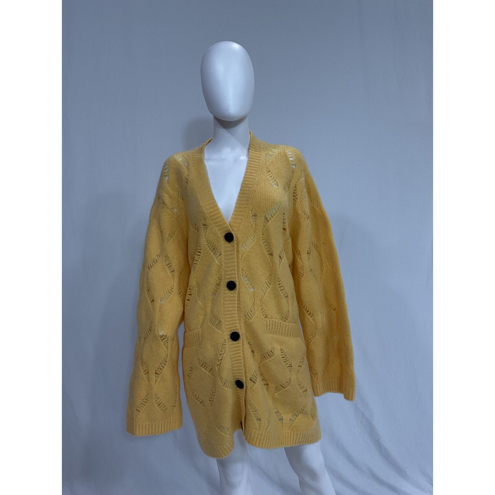 Holzweiler 'Passage' Yellow Diamond Cardigan Size L