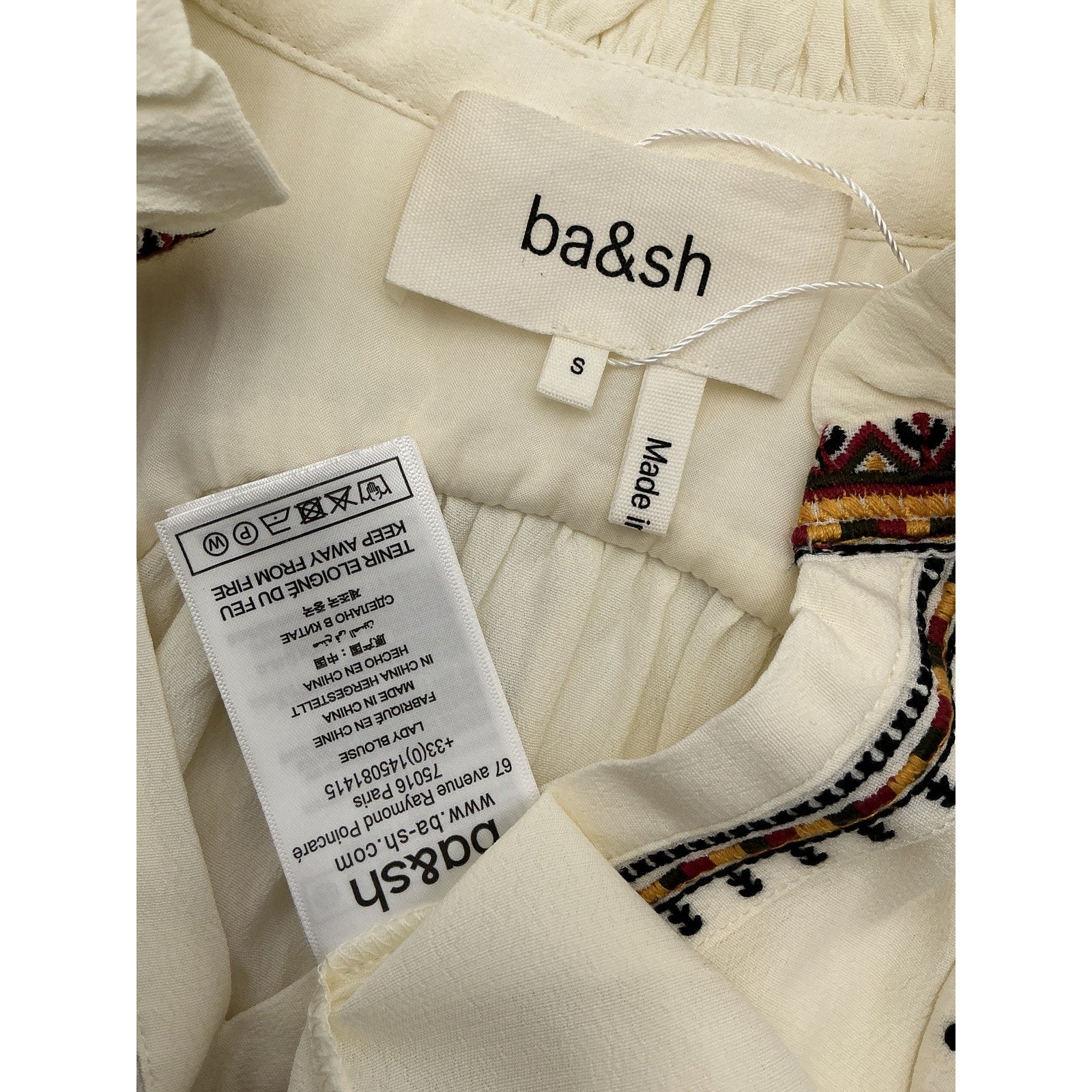 Ba&Sh 'Talsie' White Viscose Blouse Size S