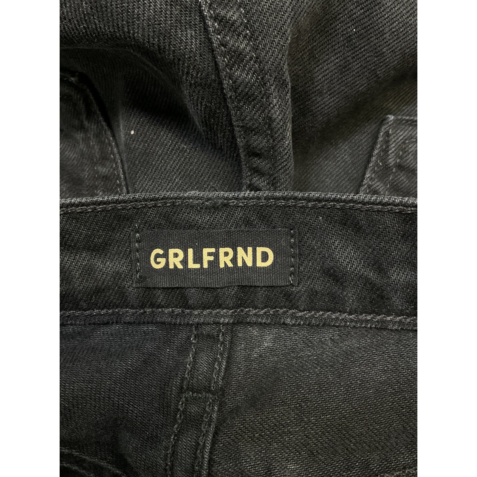 Grlfrnd 'Bella' Black Cotton Low Rise Boyfriend Denim Jean Size 27