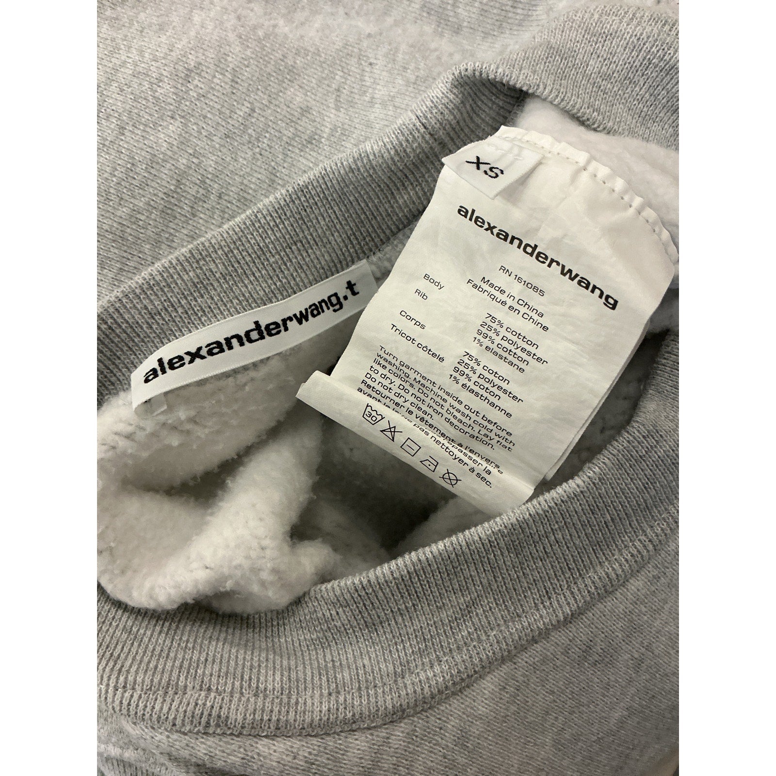 Alexanderwang.T Gray Crewneck Sweatshirt Size XS