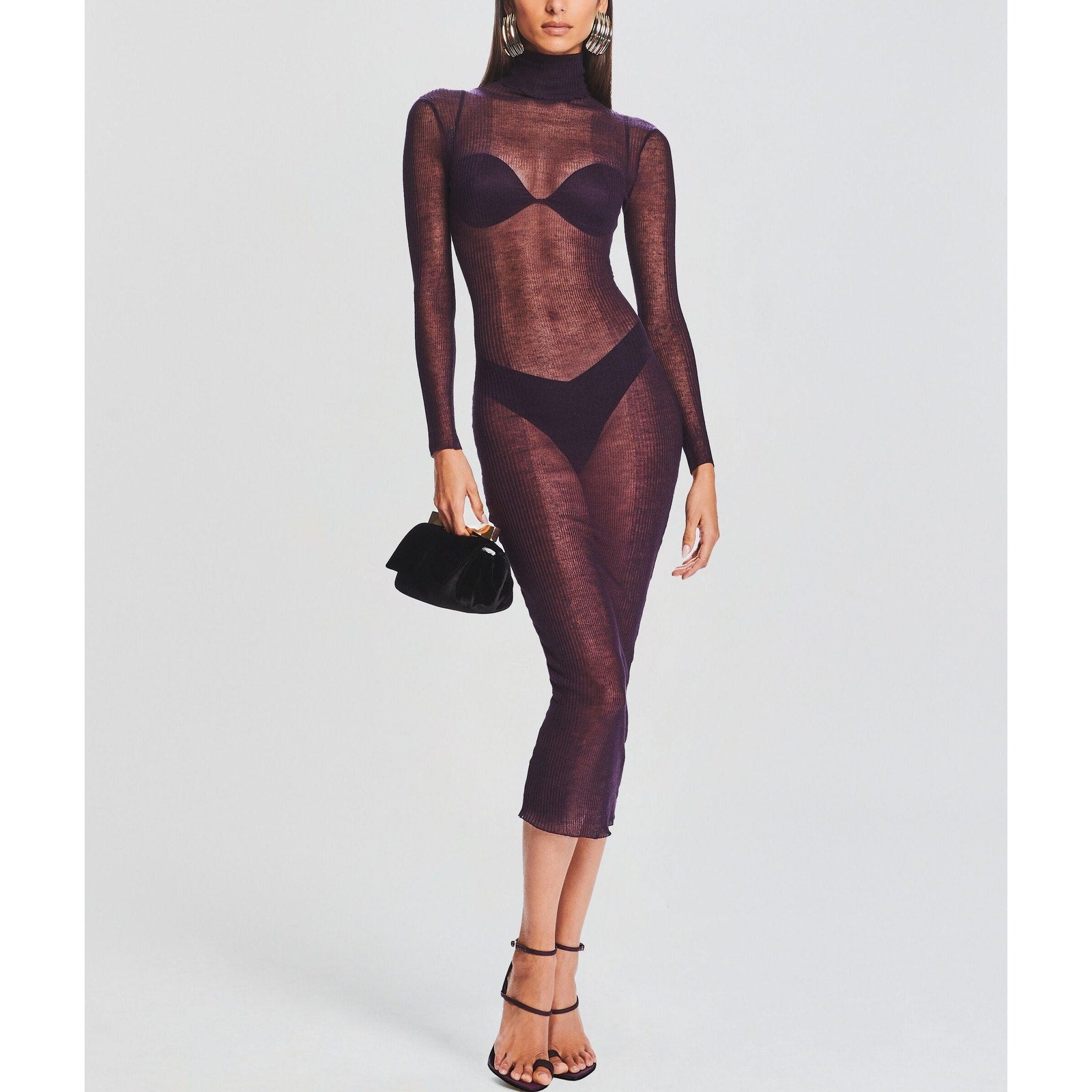 Ser.O.Ya 'Christine' Black Long Sleeve Turtleneck Dress Size S