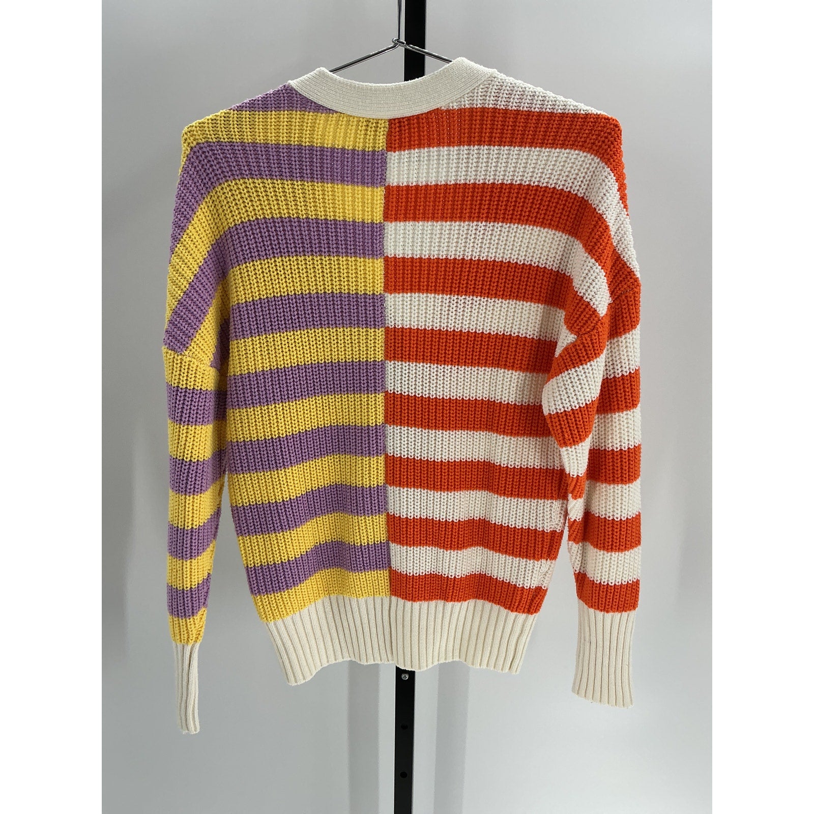 Staud 'Essex' Orange Colorblock Striped Cardigan Size XS