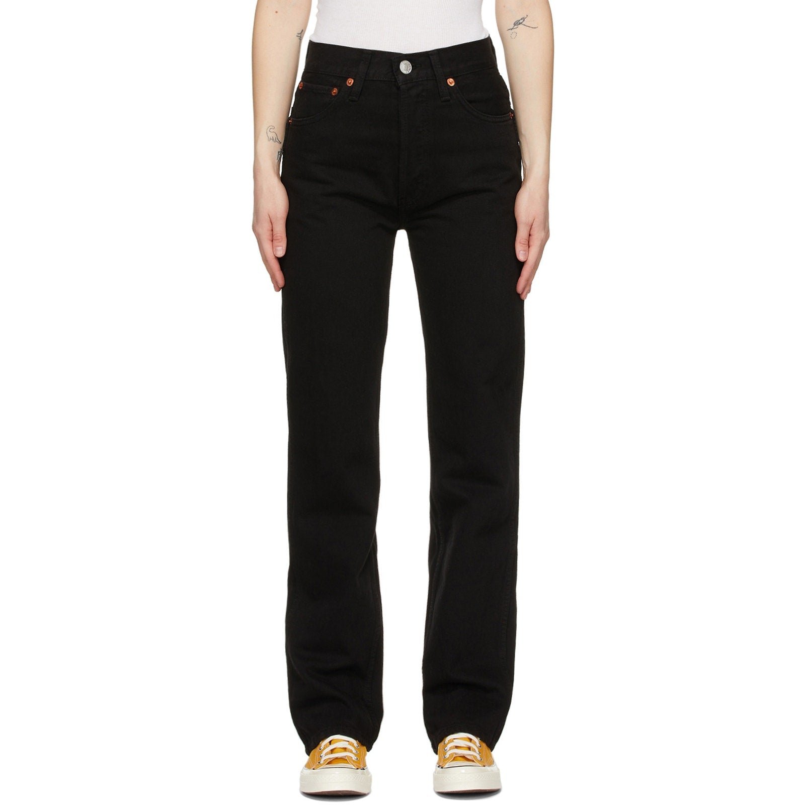 Re/Done '90s' Black High-Rise Loose Denim Jeans Size 25