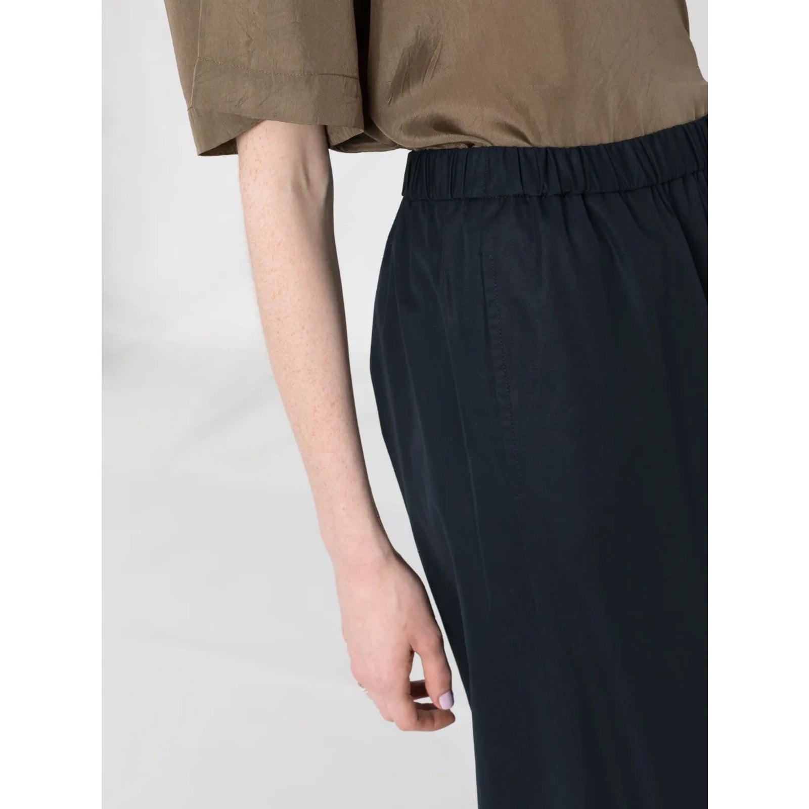 Aspesi Wide-Leg Navy Trousers Size 36