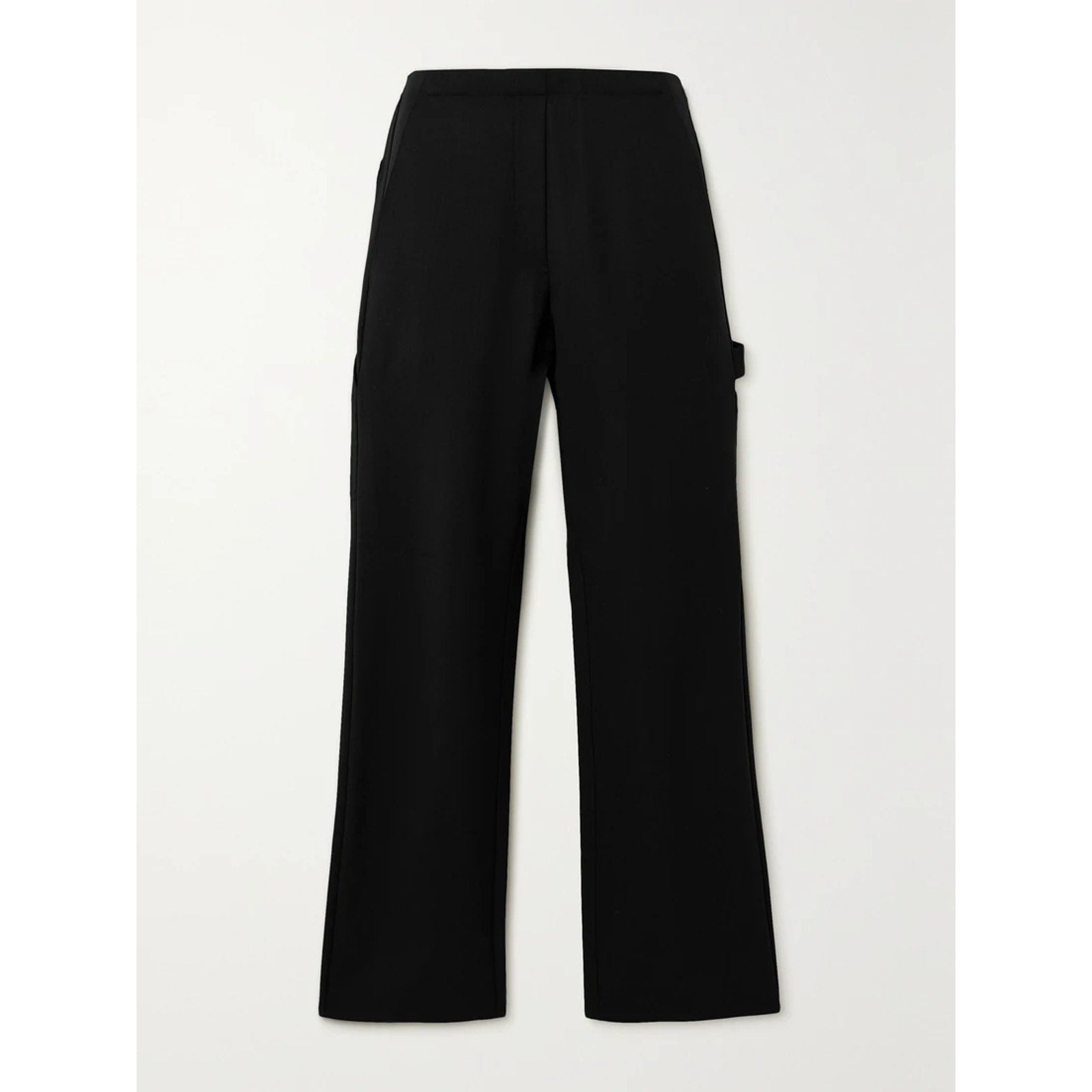 Leset 'Jane' Black Painter Wool-Blend Twill Straight-Leg Pants Size L