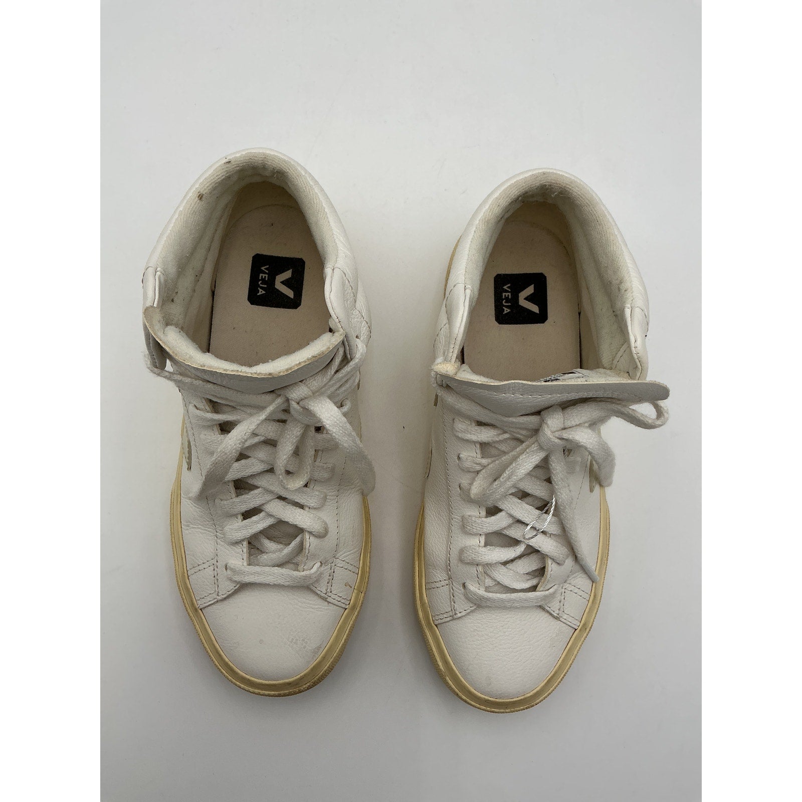 Veja 'Minotaur' White Leather Rubber-Trimmed Leather Sneakers Size 6