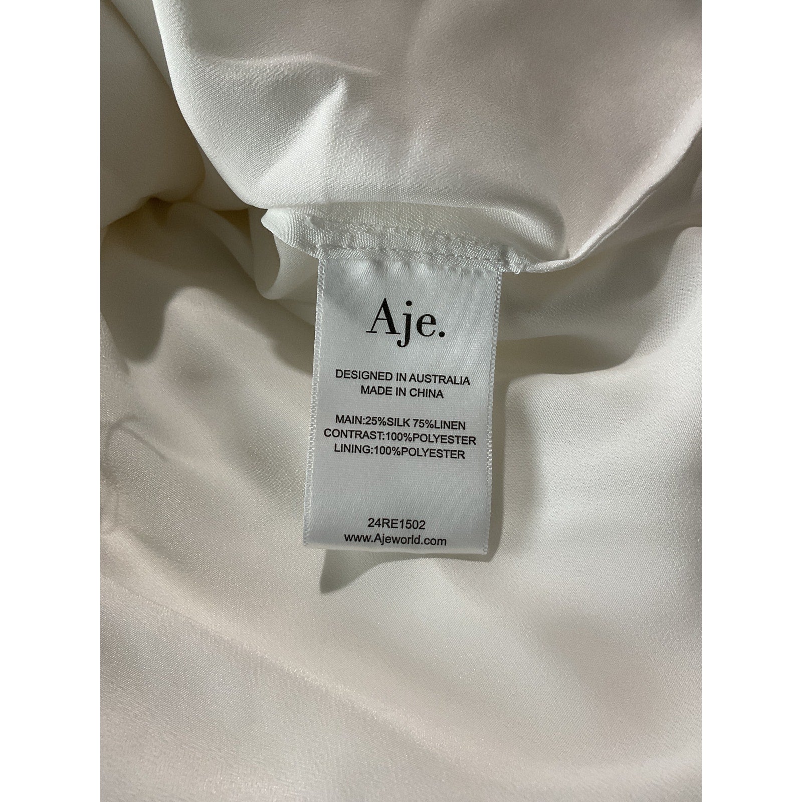Aje 'Quintessa' Ivory Linen Flower Ruffle Blouse Size 12