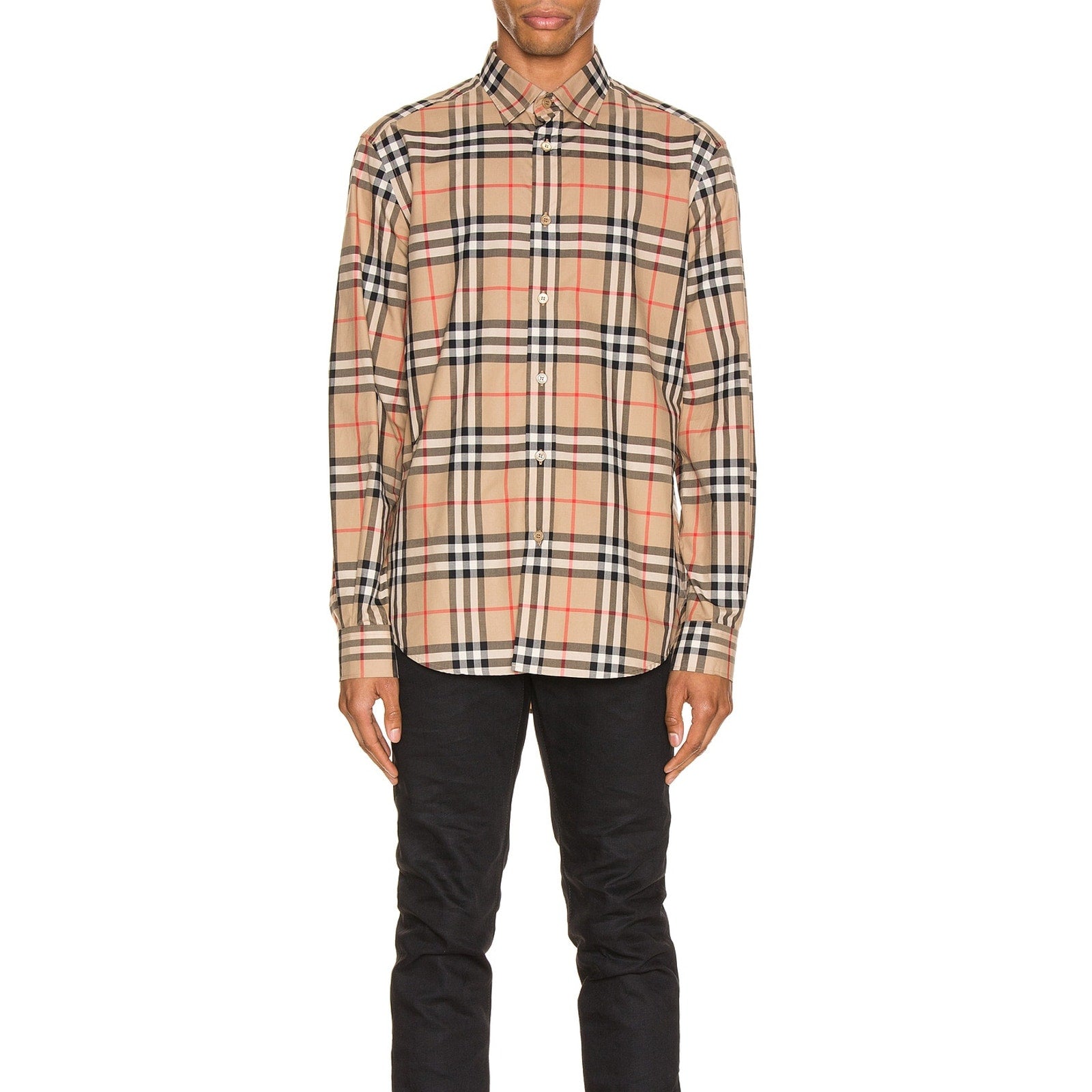 Burberry Beige Cotton Long Sleeve Shirt Size S