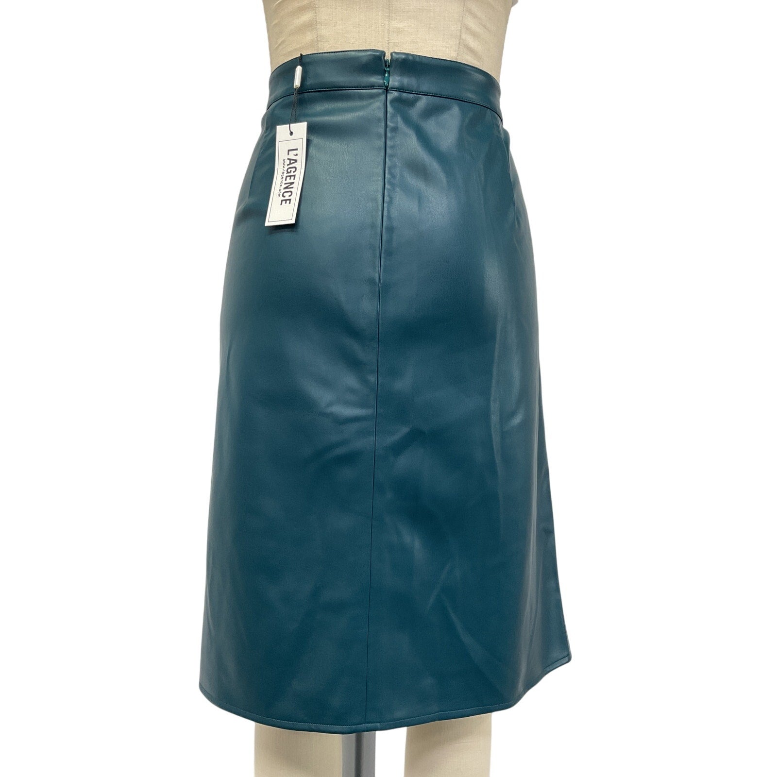 L'Agence 'Amira' Blue Polyurethane Pencil Skirt Size 18