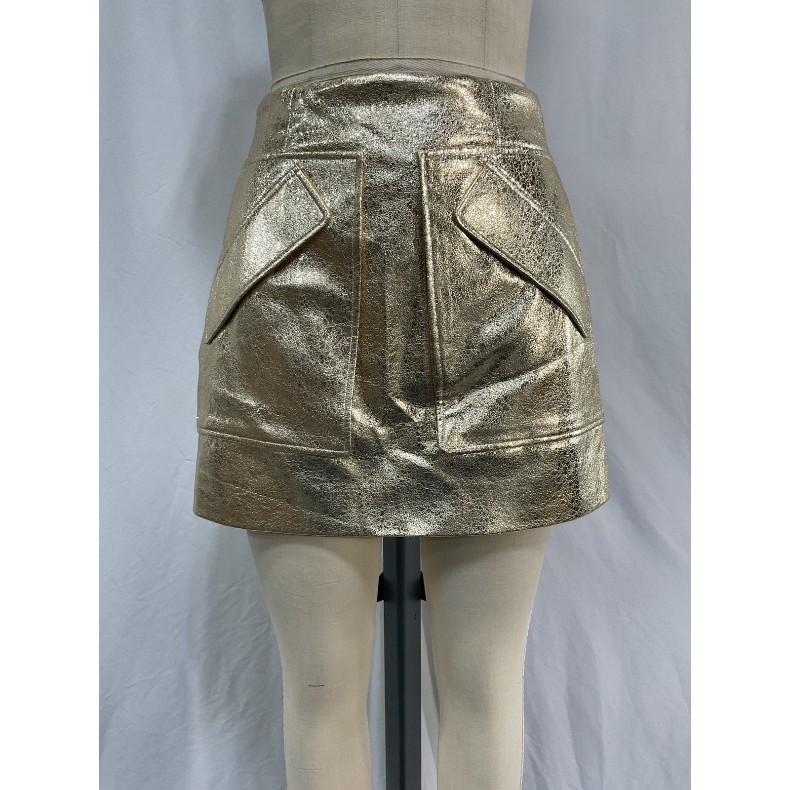 Aknvas 'Cherry' Gold Polyester Skirt Size 4 - NWT
