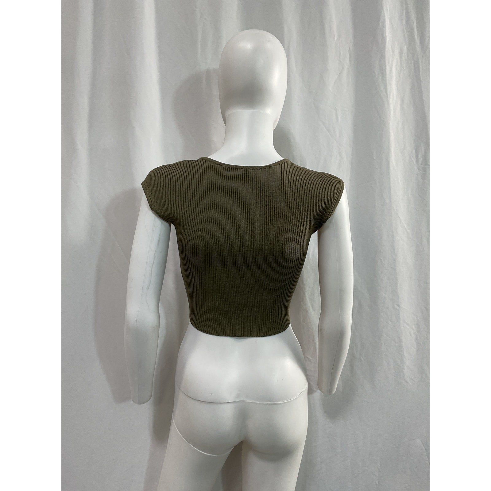 Simkhai 'Abia' Green Cropped Cap Sleeve Tee Size XS