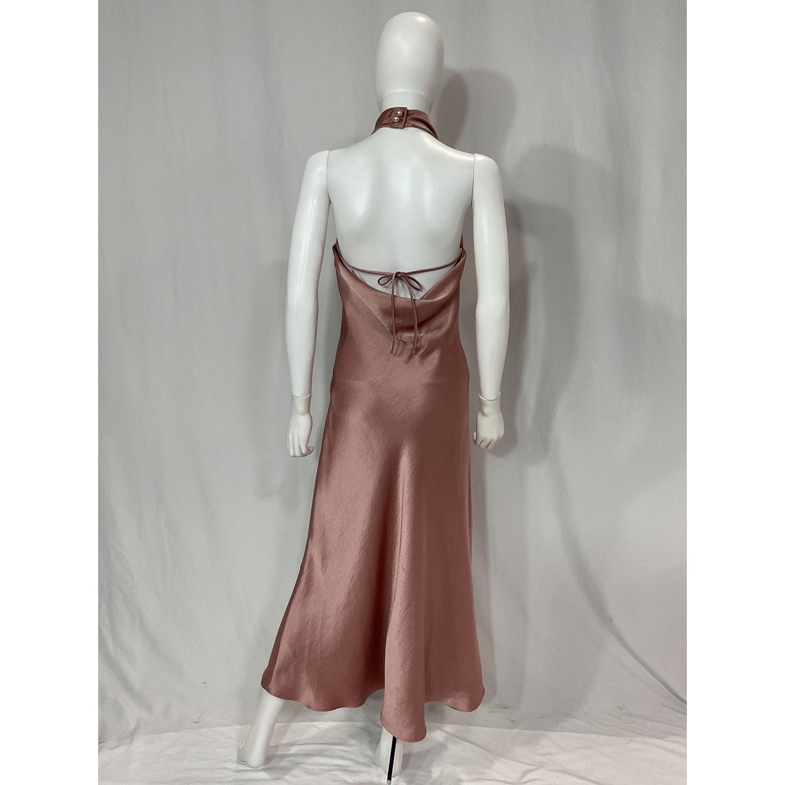 Vince 'Halter' Pink Cowl Neck Open Back Tie Dress Size XS