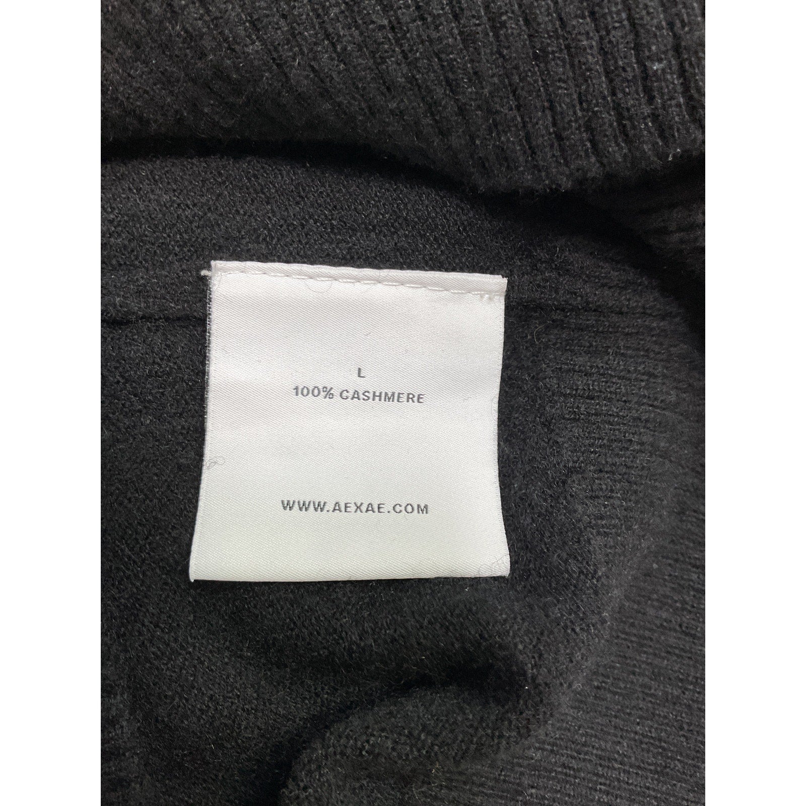 Aexae Sleeveless Black Cashmere Roll Neck Top Size L