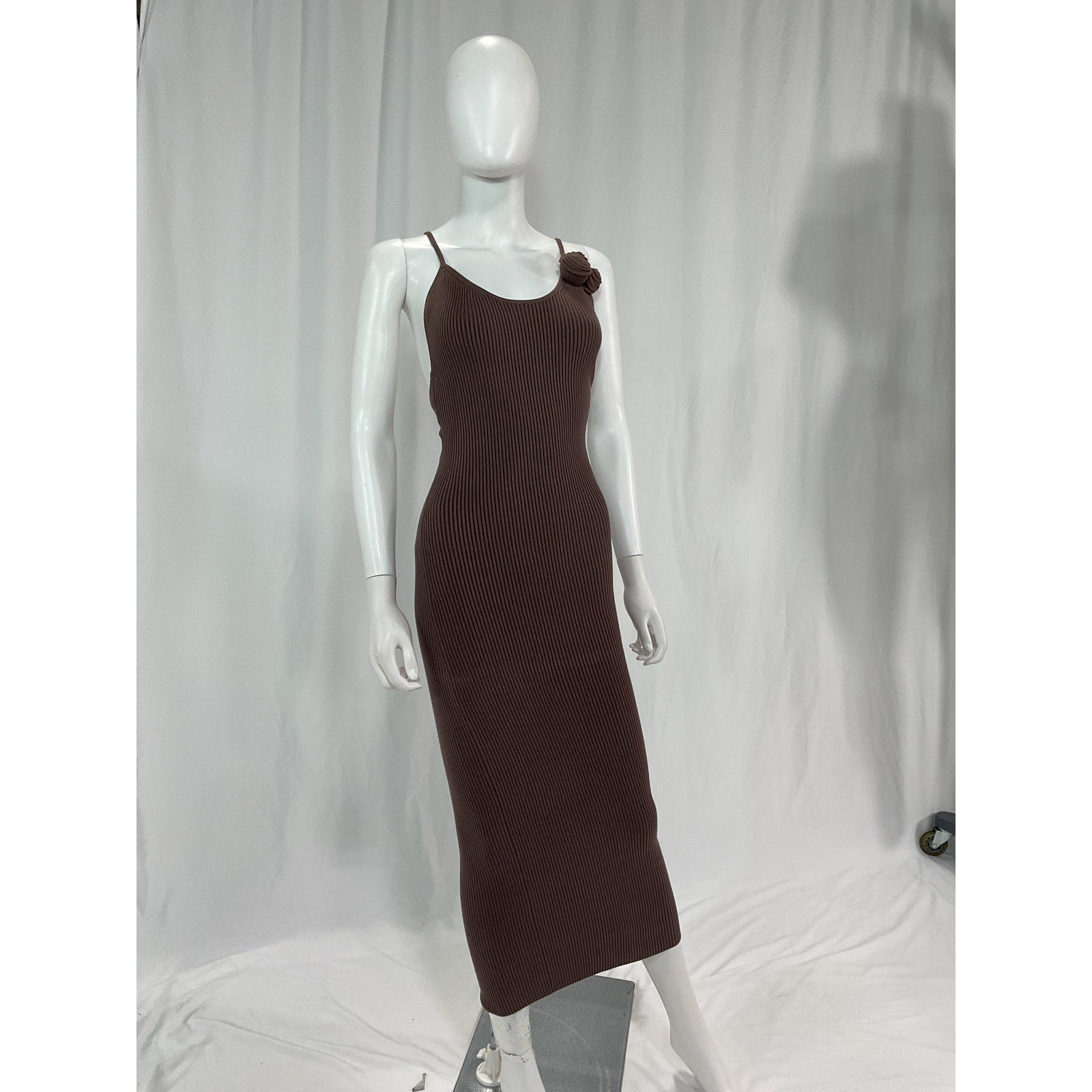 Lpa 'Dara' Brown Rosette Midi Dress Size XS