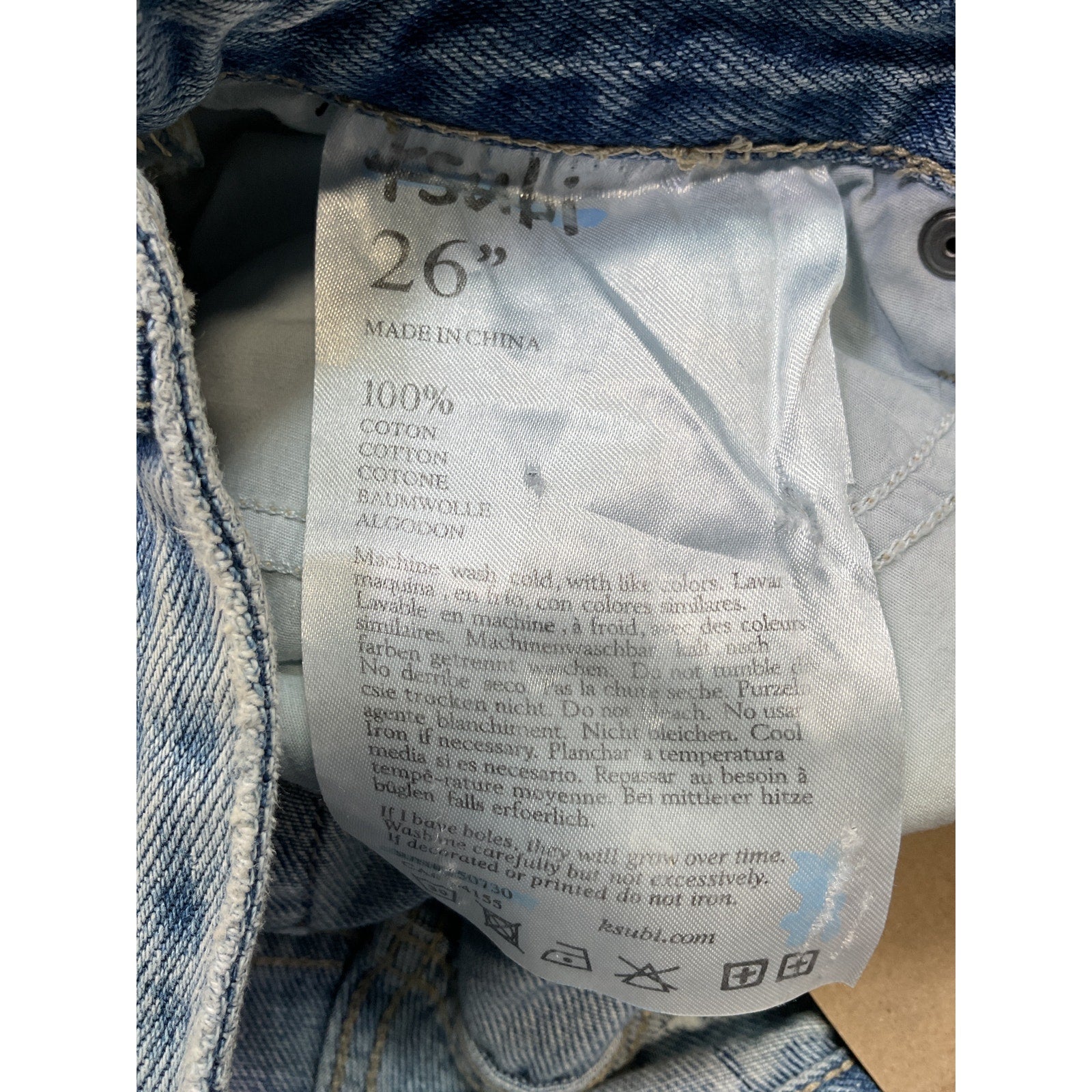 Ksubi 'Brooklyn' Blue Cotton Authentik Trashed Denim Jean Size 26 - NWT