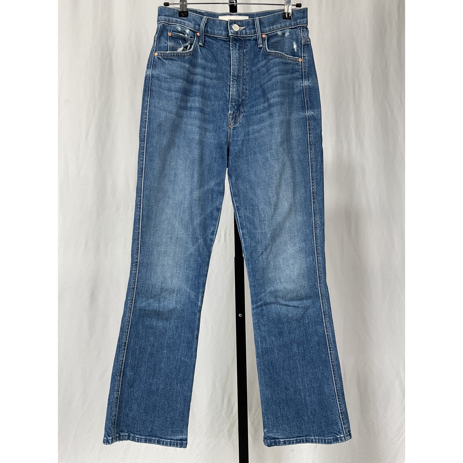 Mother 'Smokin' Blue Cotton Flared Leg Denim Jean Size 27
