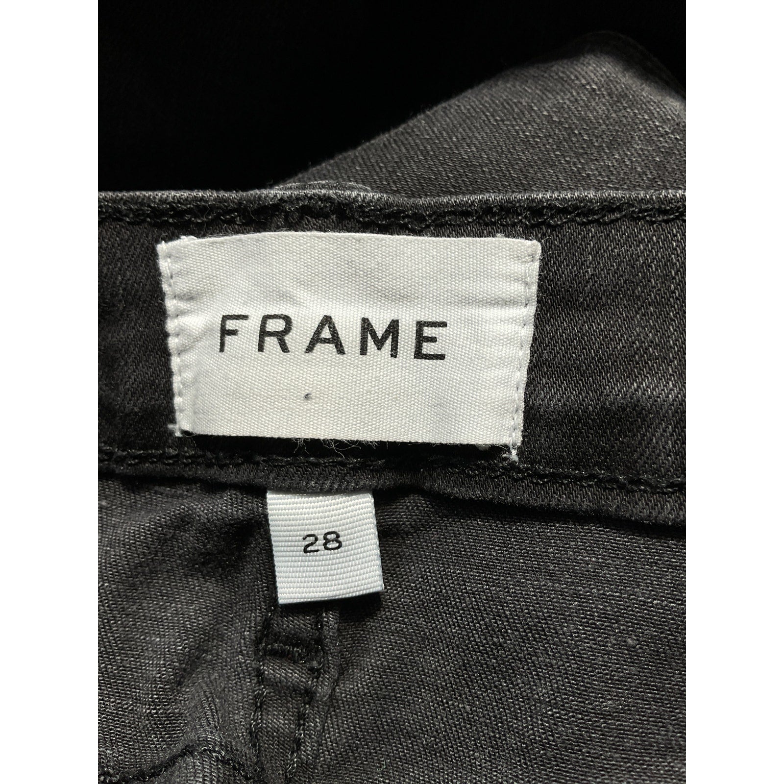 Frame 'Le High' Black Straight Denim Jeans Size 28