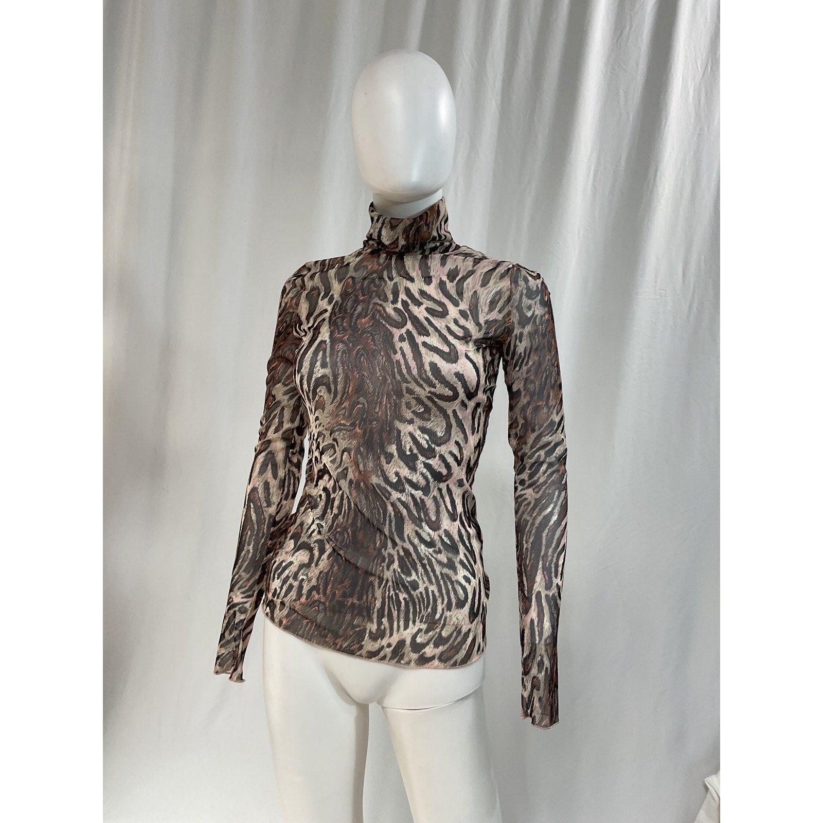 Simkhai 'Asher' Brown Recycled Mesh Long Sleeve Top Size S