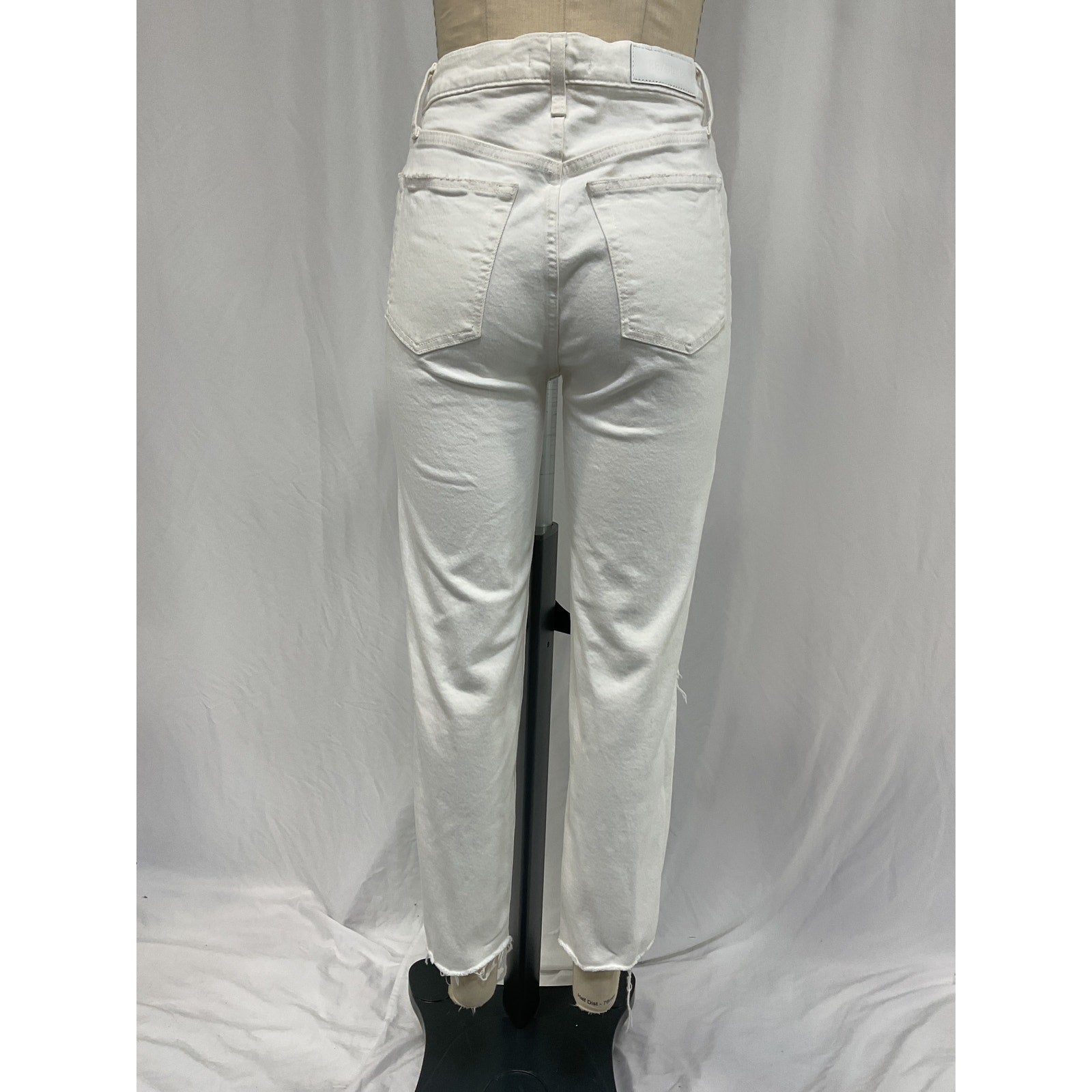 Re/Done '70S' White Cotton Stove Pipe Denim Jean Size 27