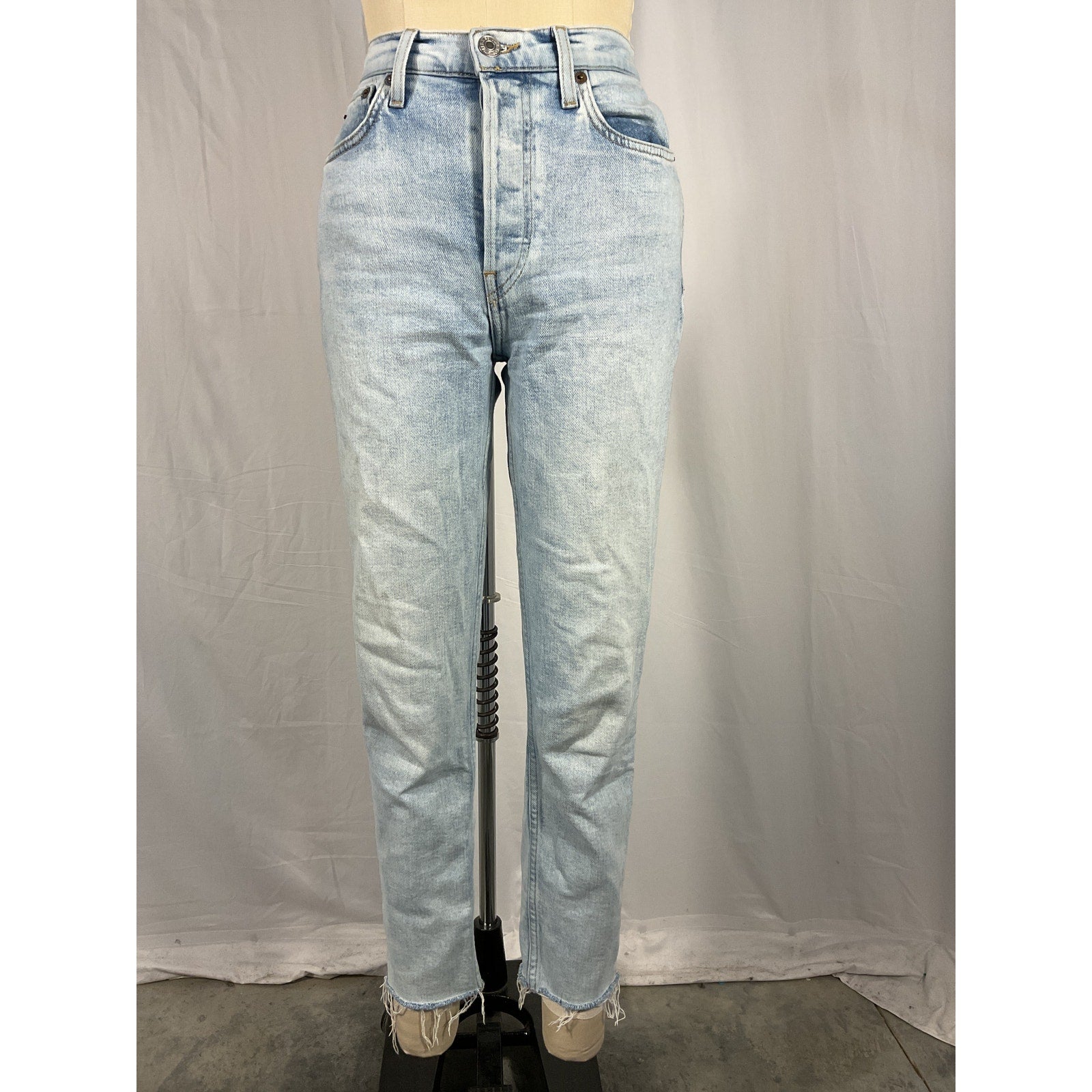 Re/Done '90s' Blue High-Rise Ankle Crop Denim Jeans Size 26