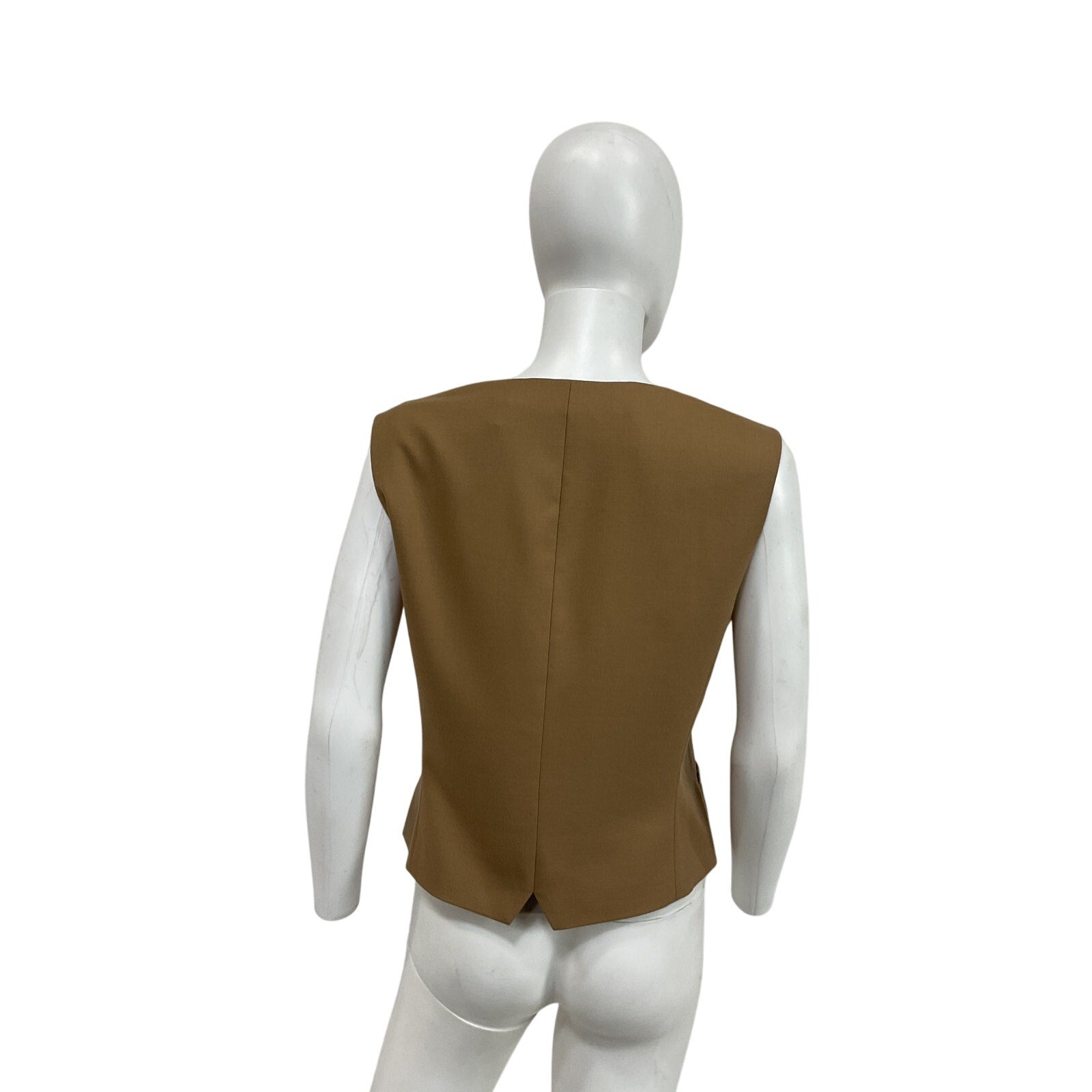 Theory New Beige Wool Waistcoat Vest Size 8