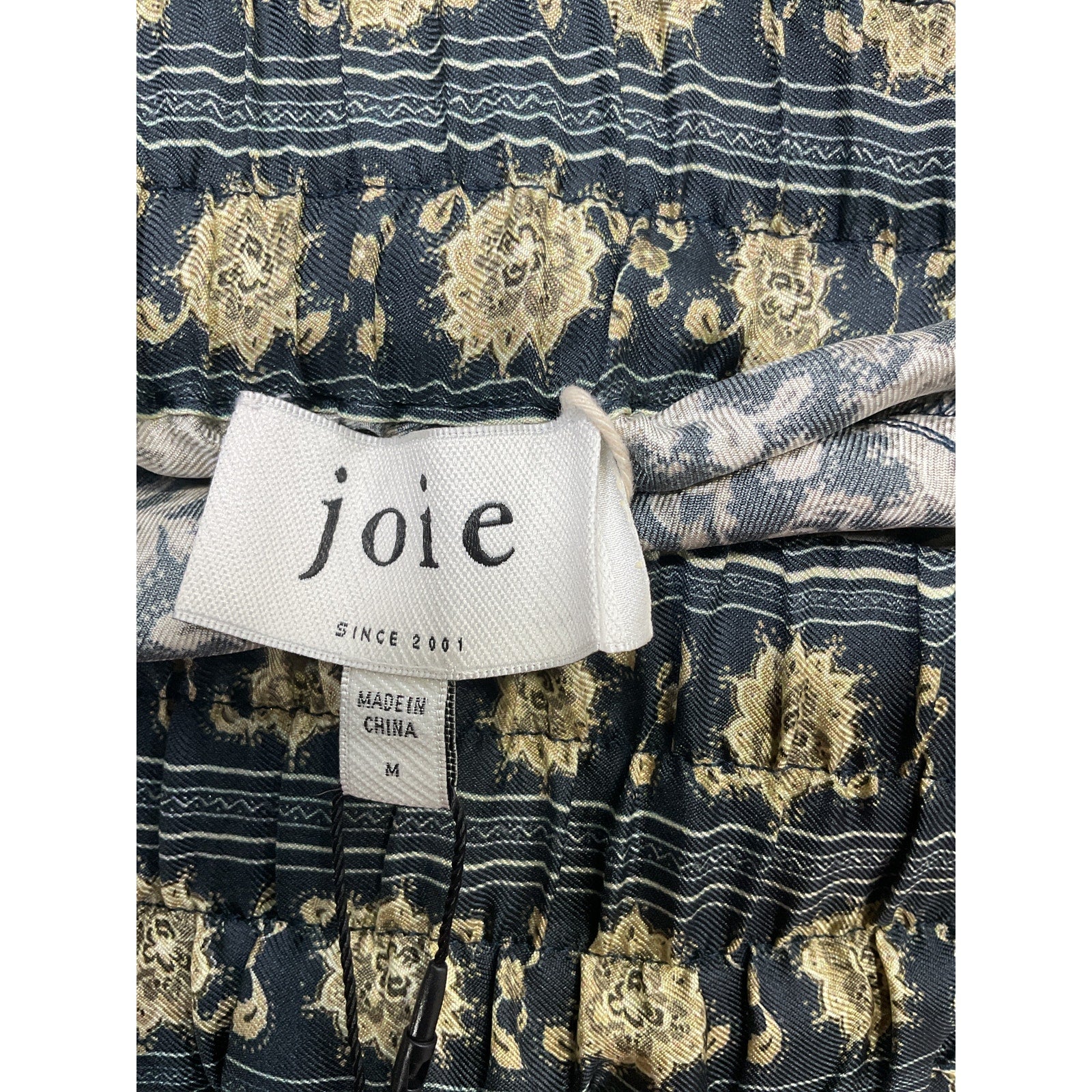 Joie 'Printed' Green Silk-Twill Wide-Leg Pants Size M - NWT