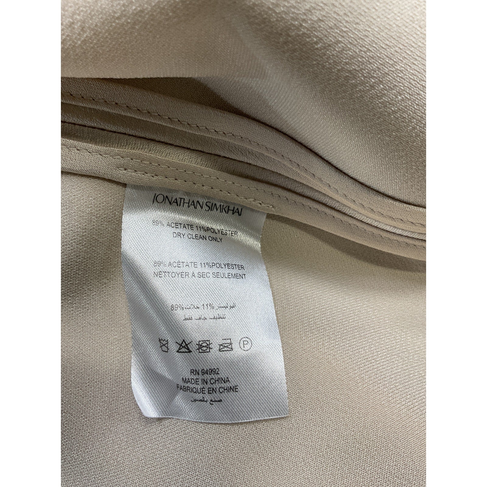 Simkhai 'Alice' Tan Satin One Shoulder Top Size XS