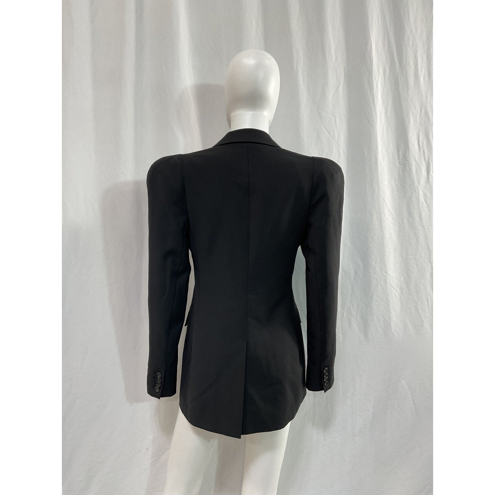 Tibi 'Recycled' Black Tropical Wool Sculpted Blazer Size 0