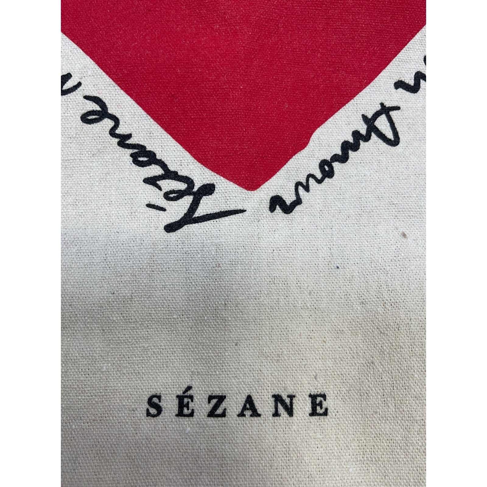 Sézane Mon Amour White Cotton Tote Bag