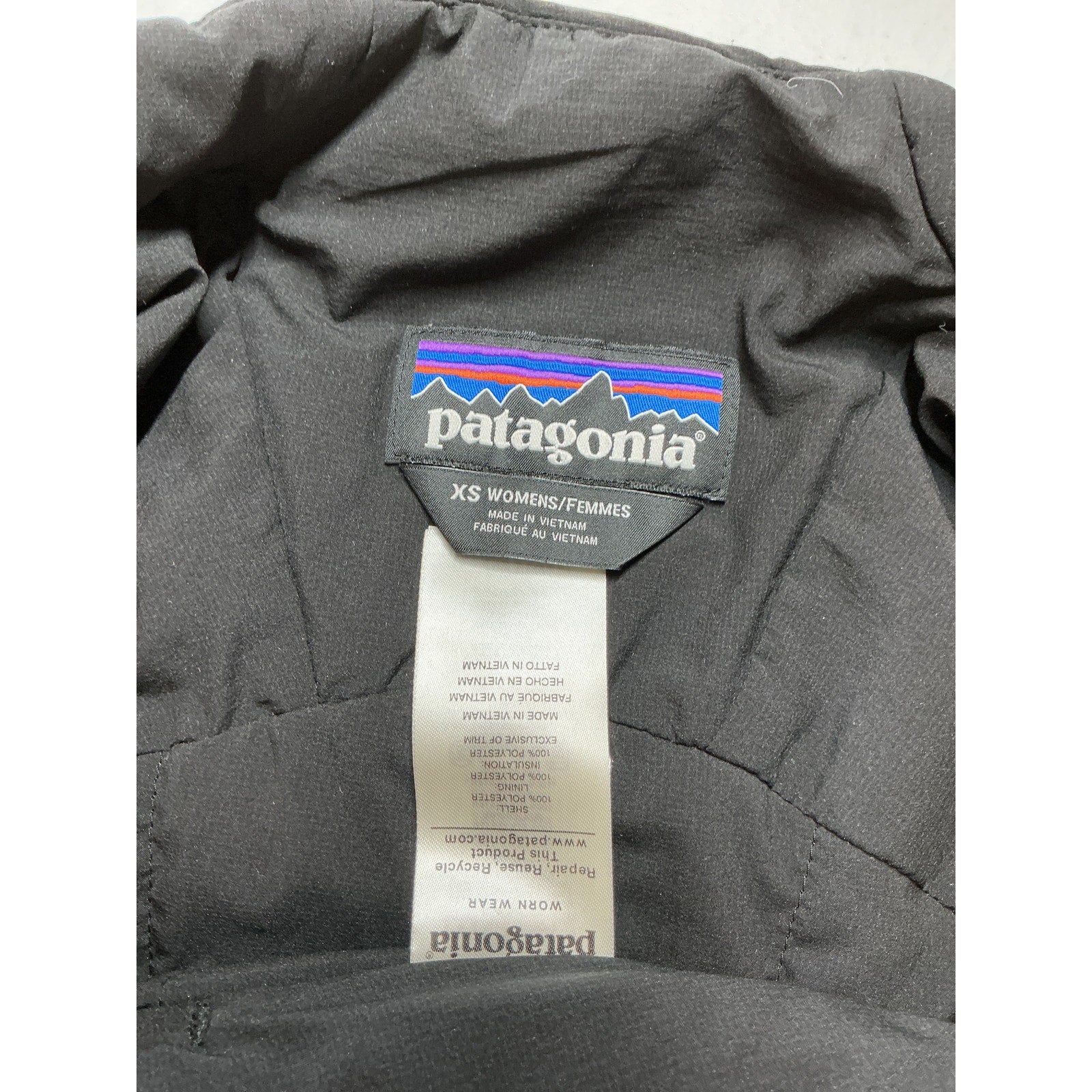 Patagonia Nano-Air Black Polyester Vest Size XS