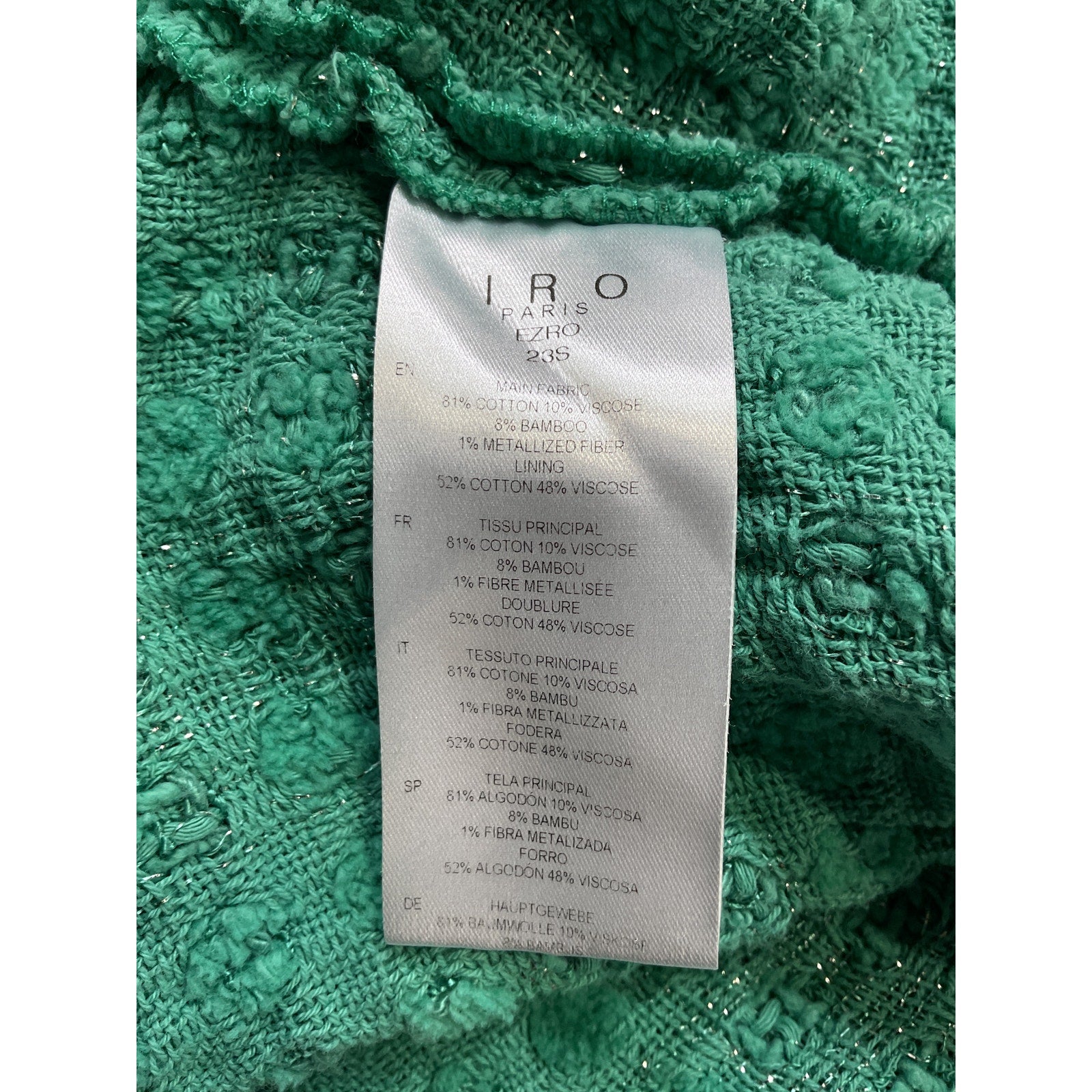 Iro 'Ezro' Green Tween Shacket Shirt Jacket Size 34