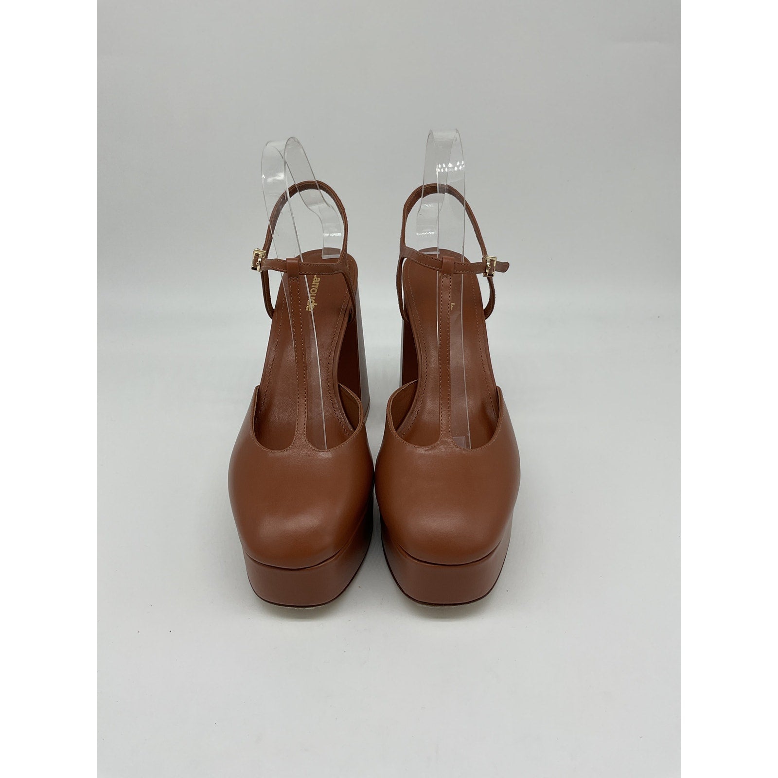 Larroude 'Pixie' Brown Leather Heel Size 9.5