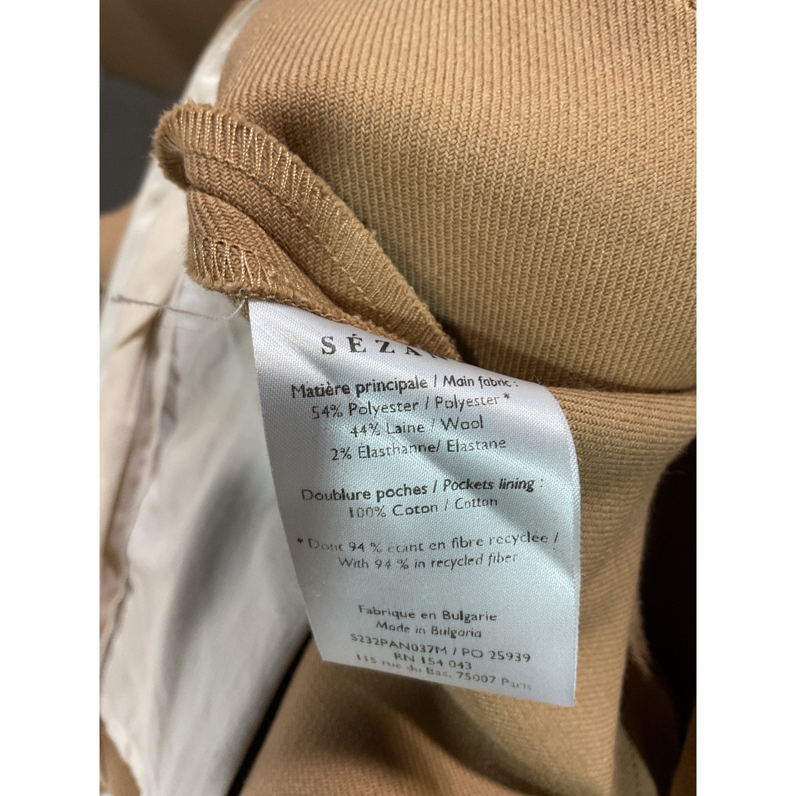 S�zane 'Chuck' Tan Trousers Size 44