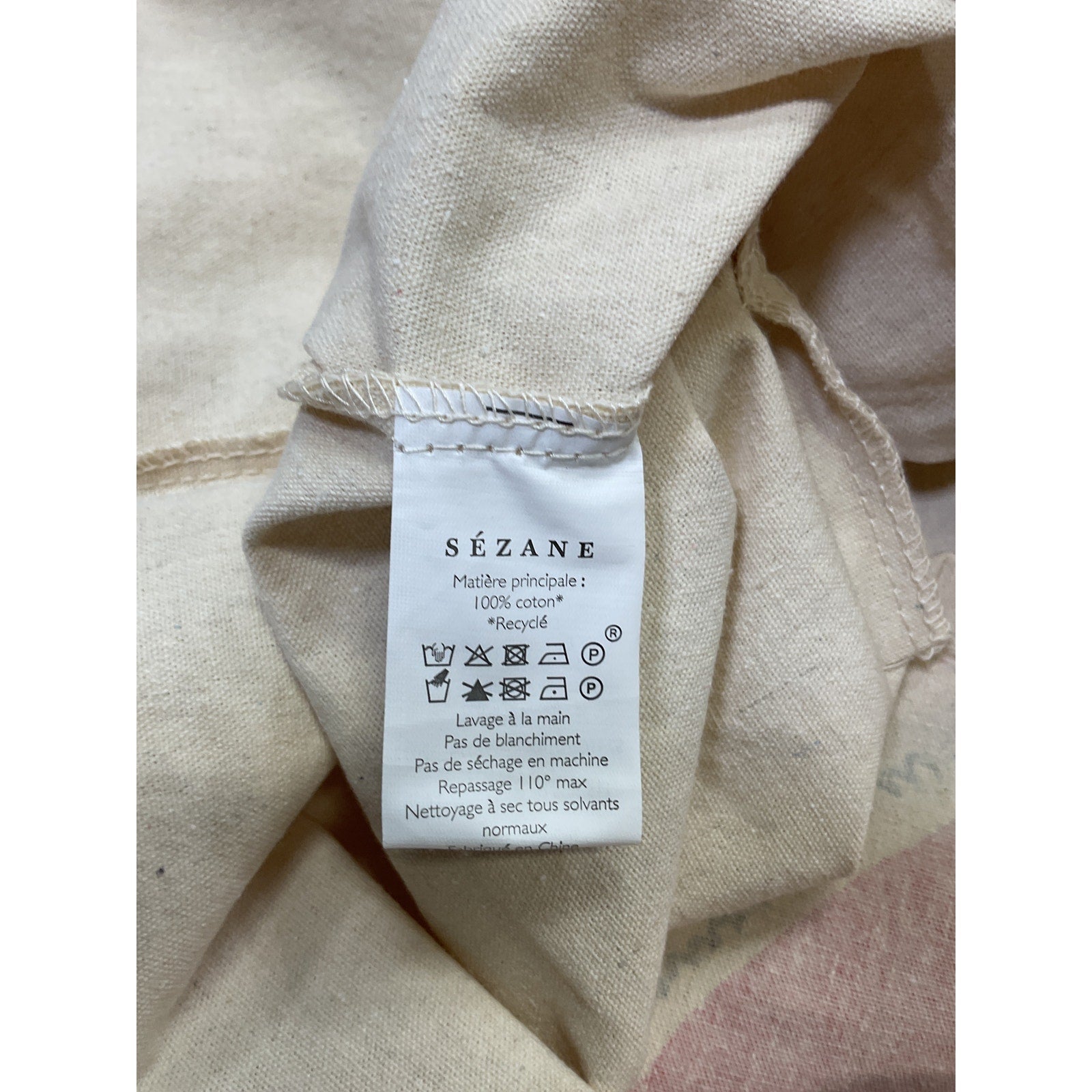 Sézane Mon Amour White Cotton Tote Bag