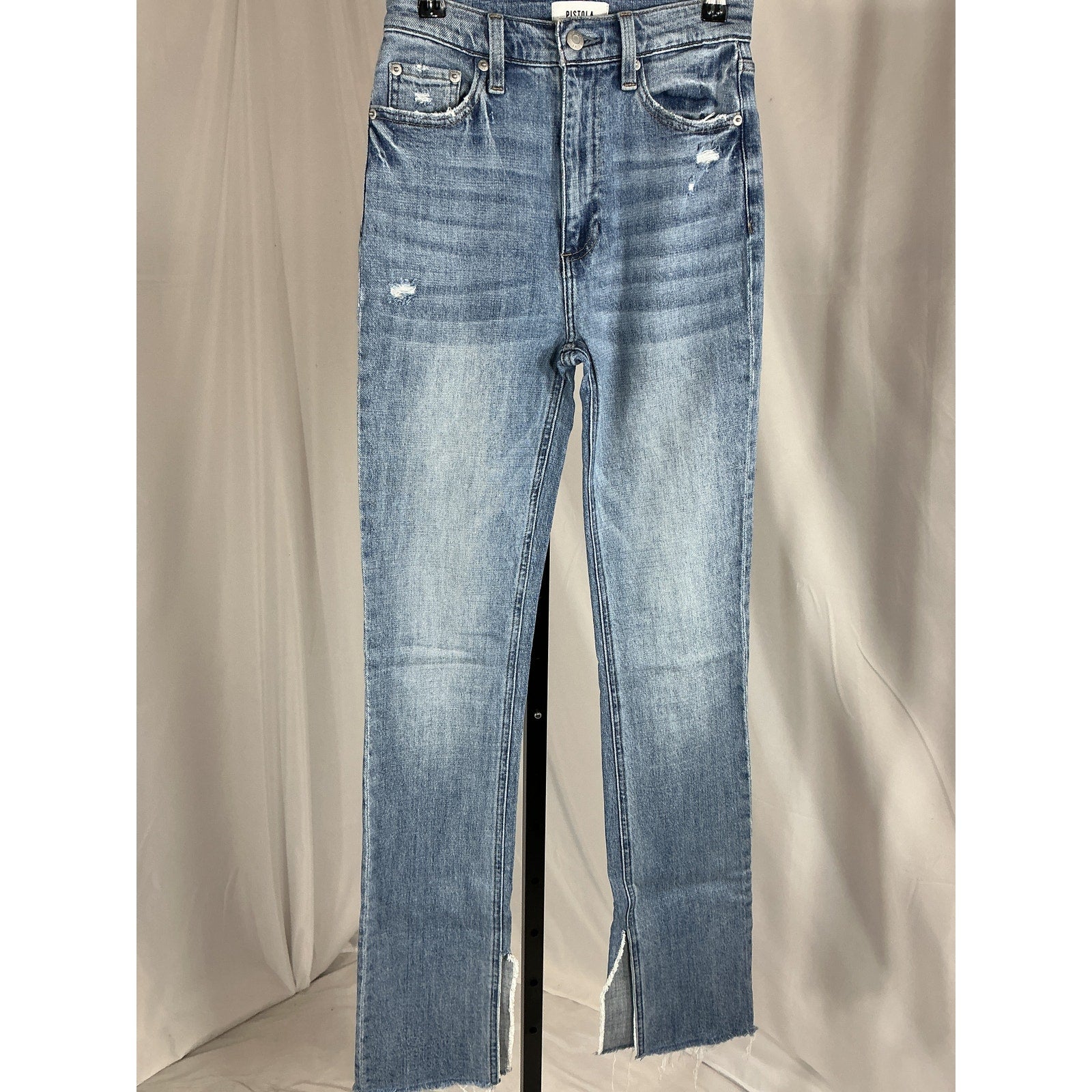 Pistola 'Colleen' Blue Cotton High Rise Slim Boot Size 24